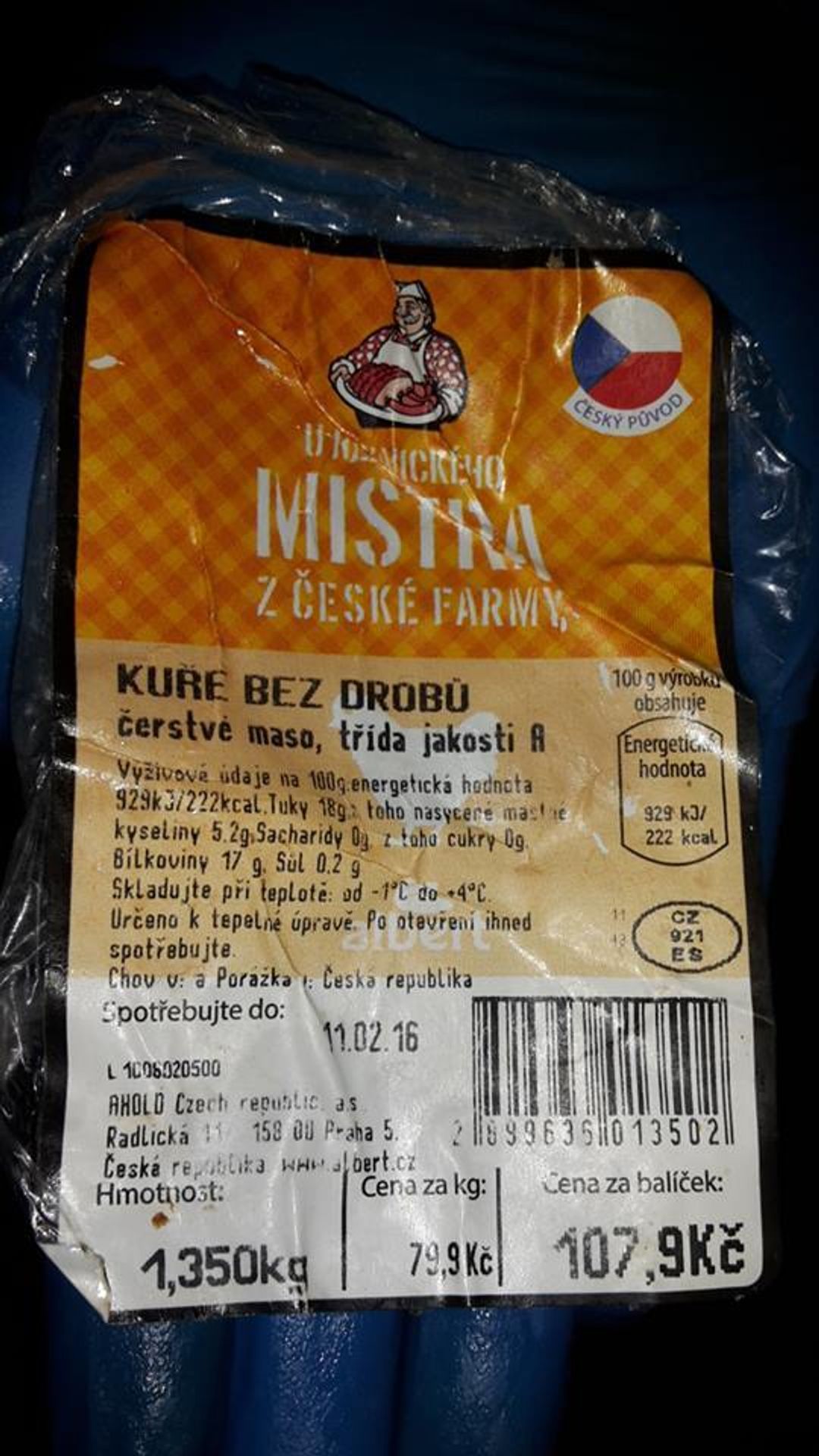 Odporné kuře koupila Iva v Albertu - 2 - GALERIE: Kuře z Alberta plné hnusné hmoty a vnitřností (3/4)
