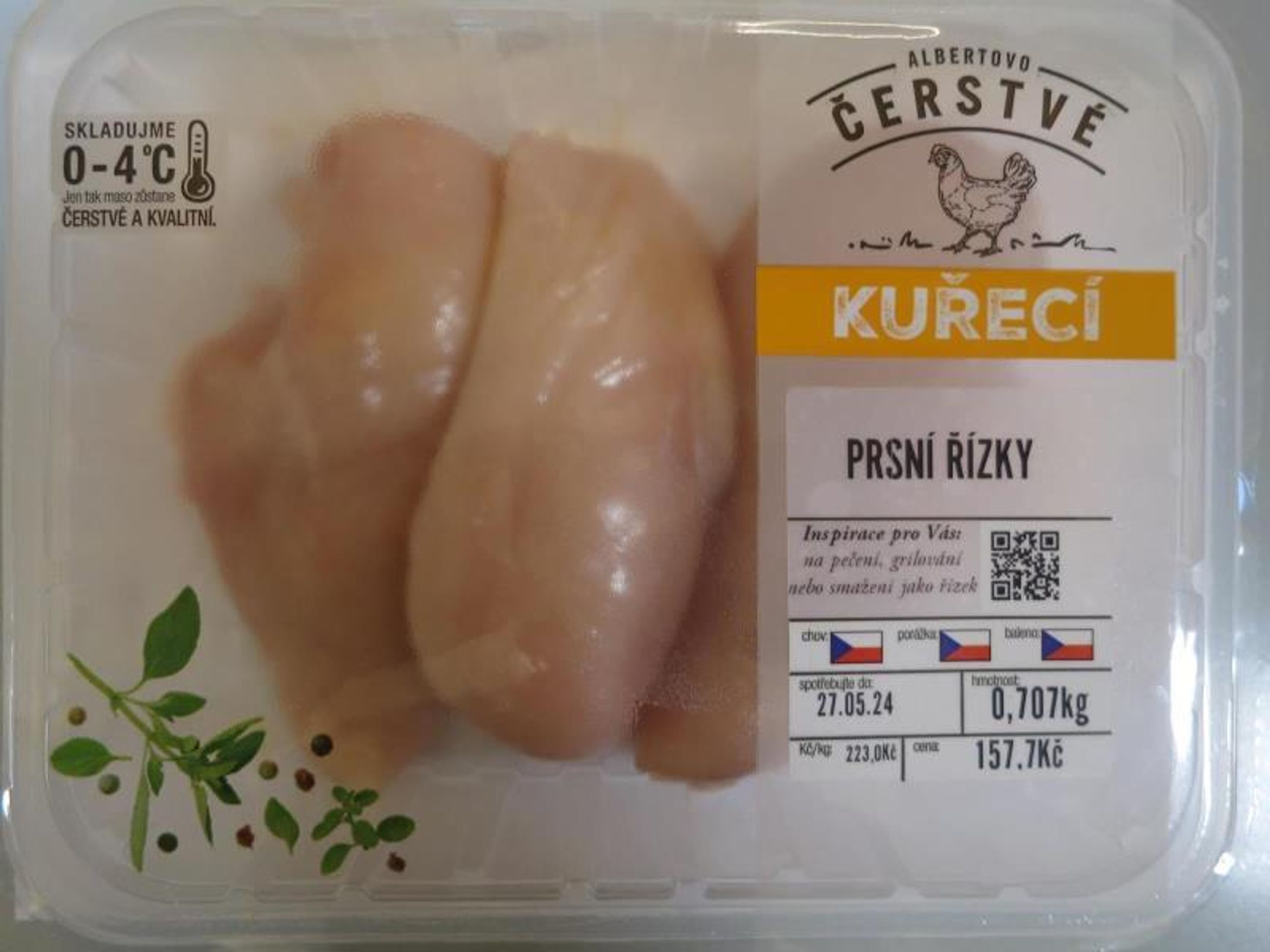 Kuřecí prsní řízky s bakterií způsobující salmonelózu - Kuřecí prsní řízky s bakterií způsobující salmonelózu (1/4)