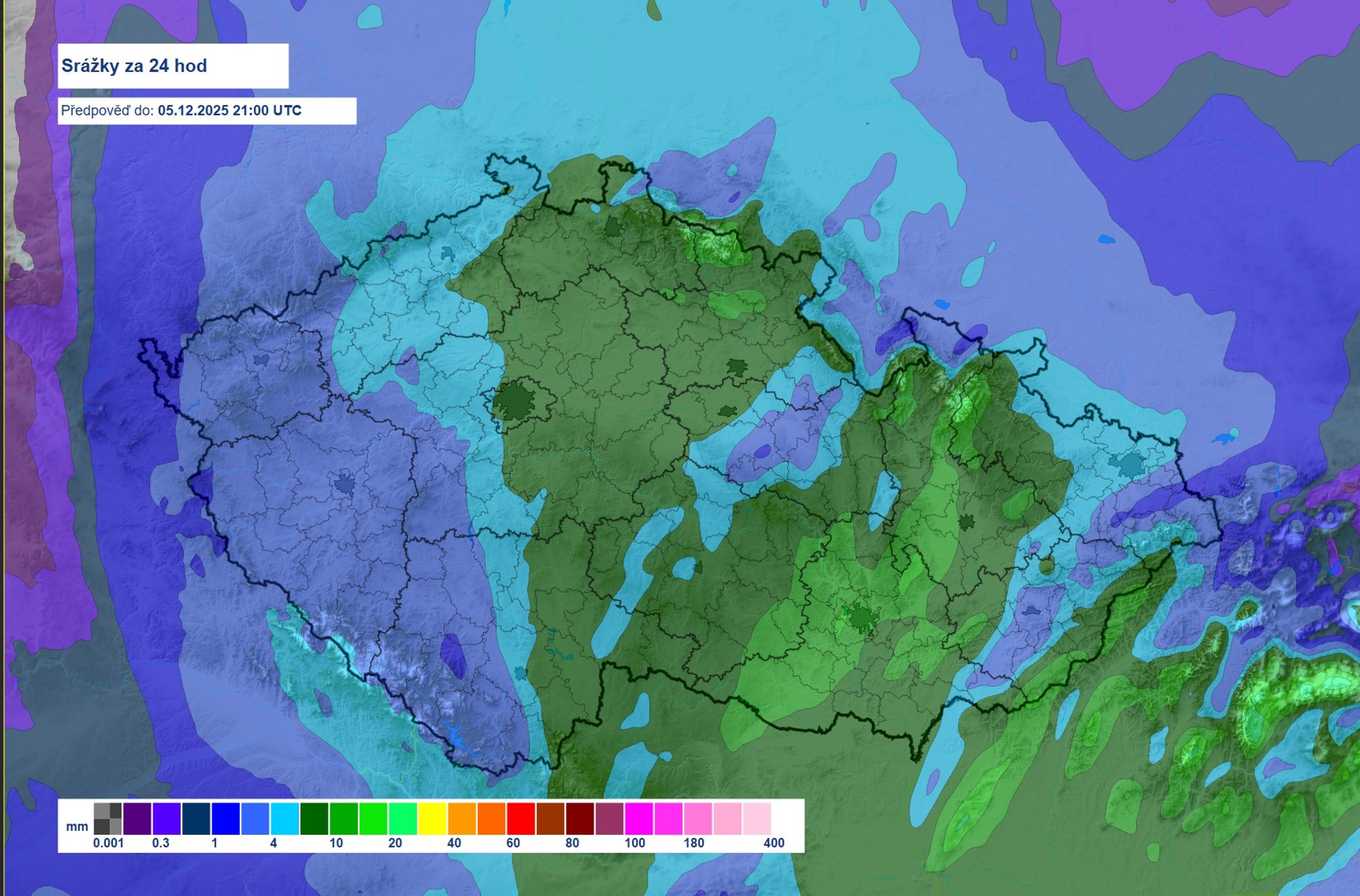 Mapa deště - Mapy ČHMÚ (1/2)