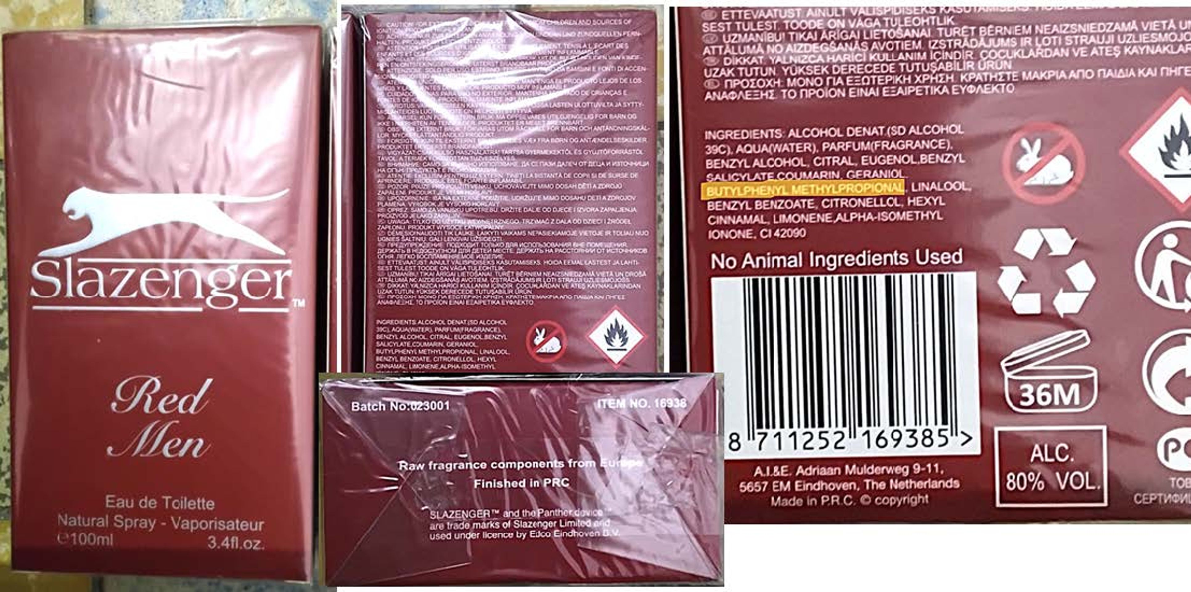 Slazenger, Red Men, Eau de Toilette - Nebezpečná kosmetika (3/3)