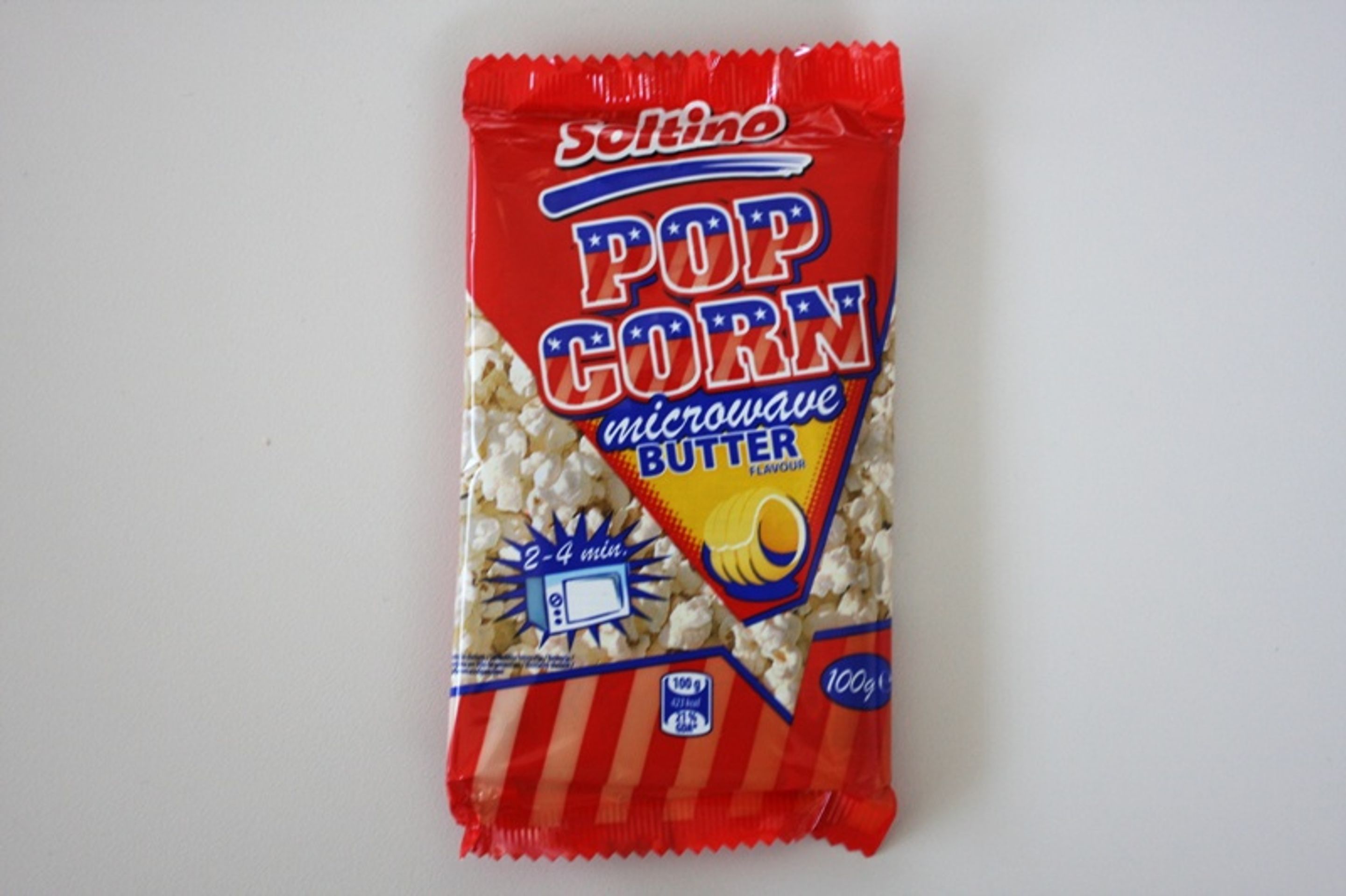 7. místo: Soltino: Popcorn microwave - butter flavour (Popcorn do mikrovlnné trouby - s máslovou příchutí) - GALERIE: Test popcornů s máslovou příchutí (7/16)
