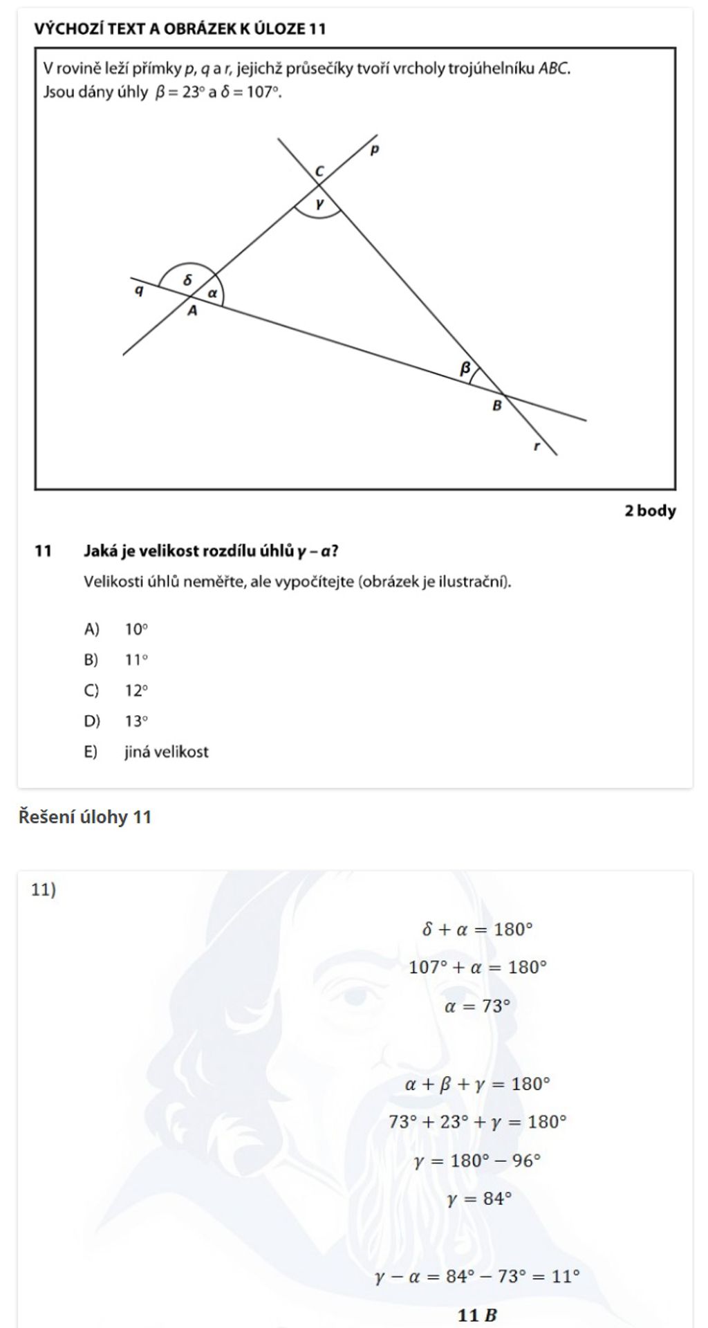 Úloha11 - Přijímací zkouška z Matematiky (12/17)