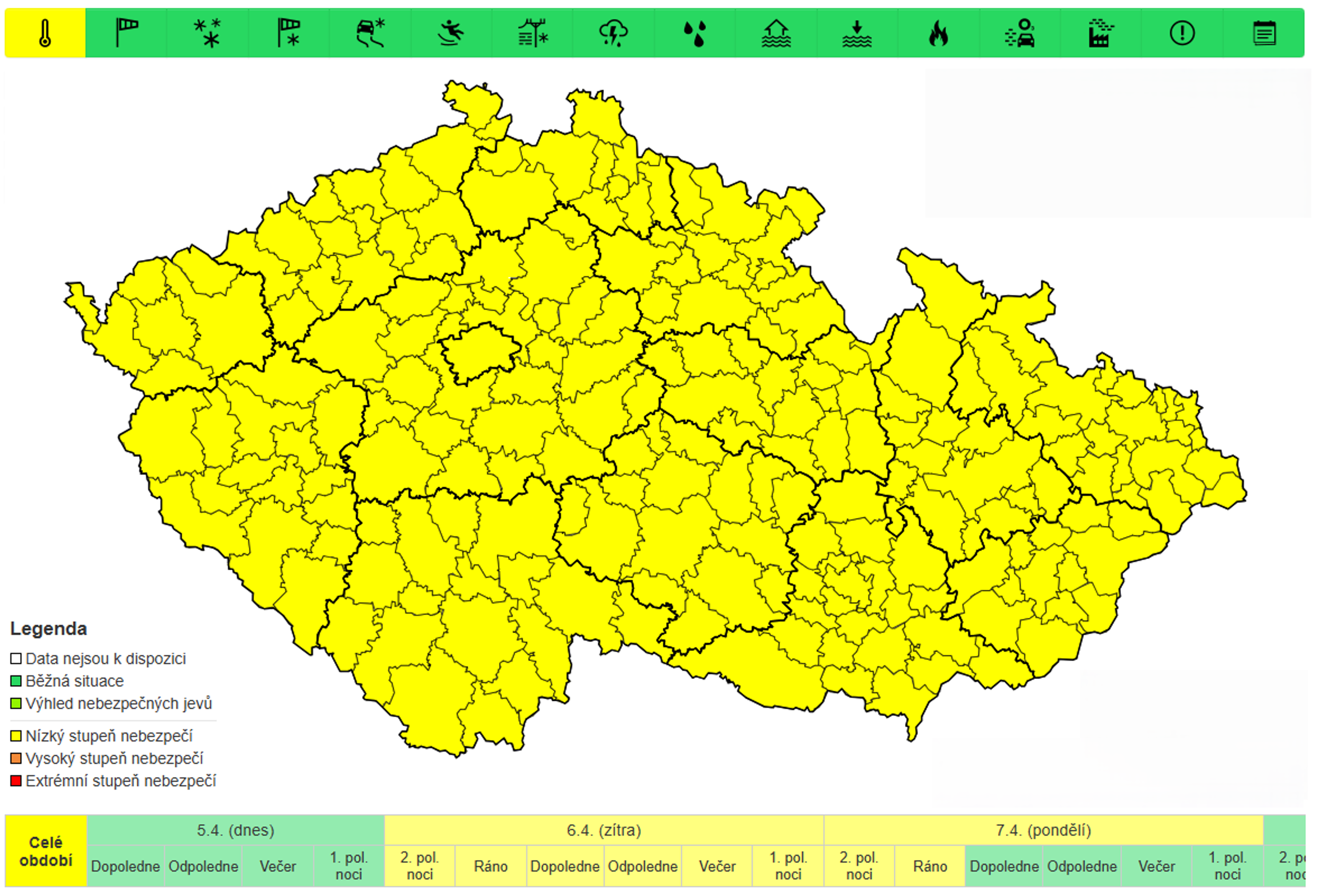 Výstraha před mrazem 6. a 7. dubna 2025 - Počasí 6.-13. dubna 2025 (5/6)