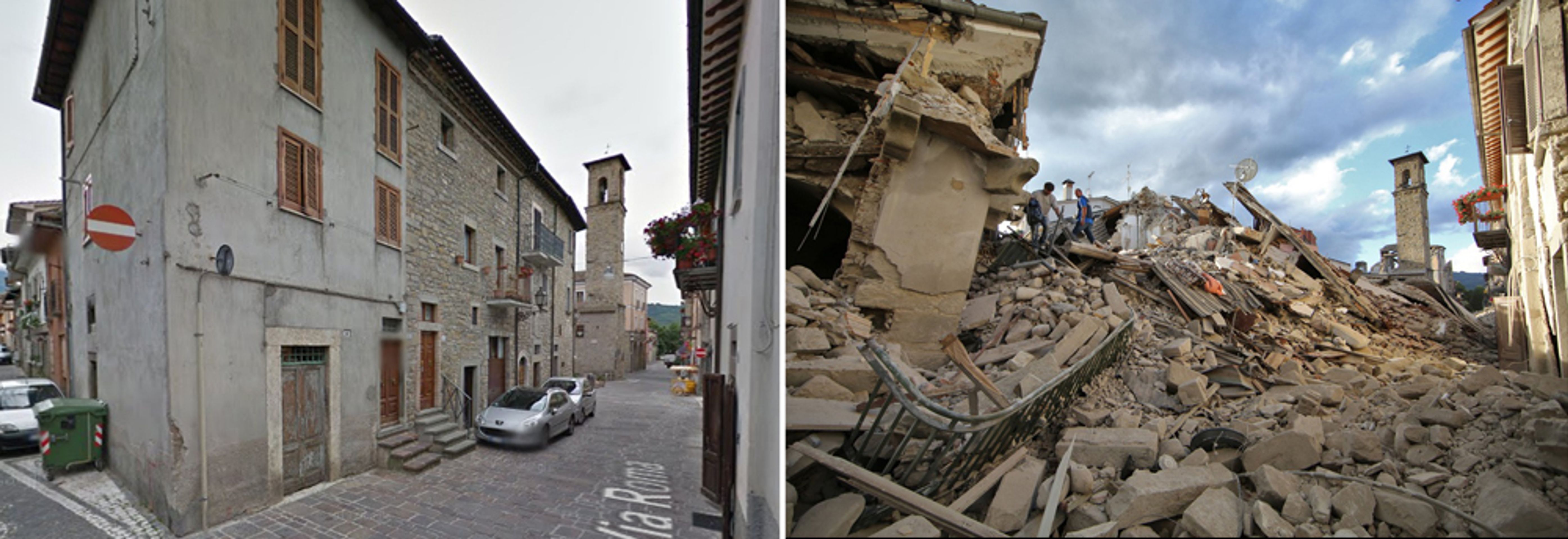 Italské město Amatrice před a po zemětřesení - 5 - GALERIE: Italské město Amatrice před a po zemětřesení (5/6)