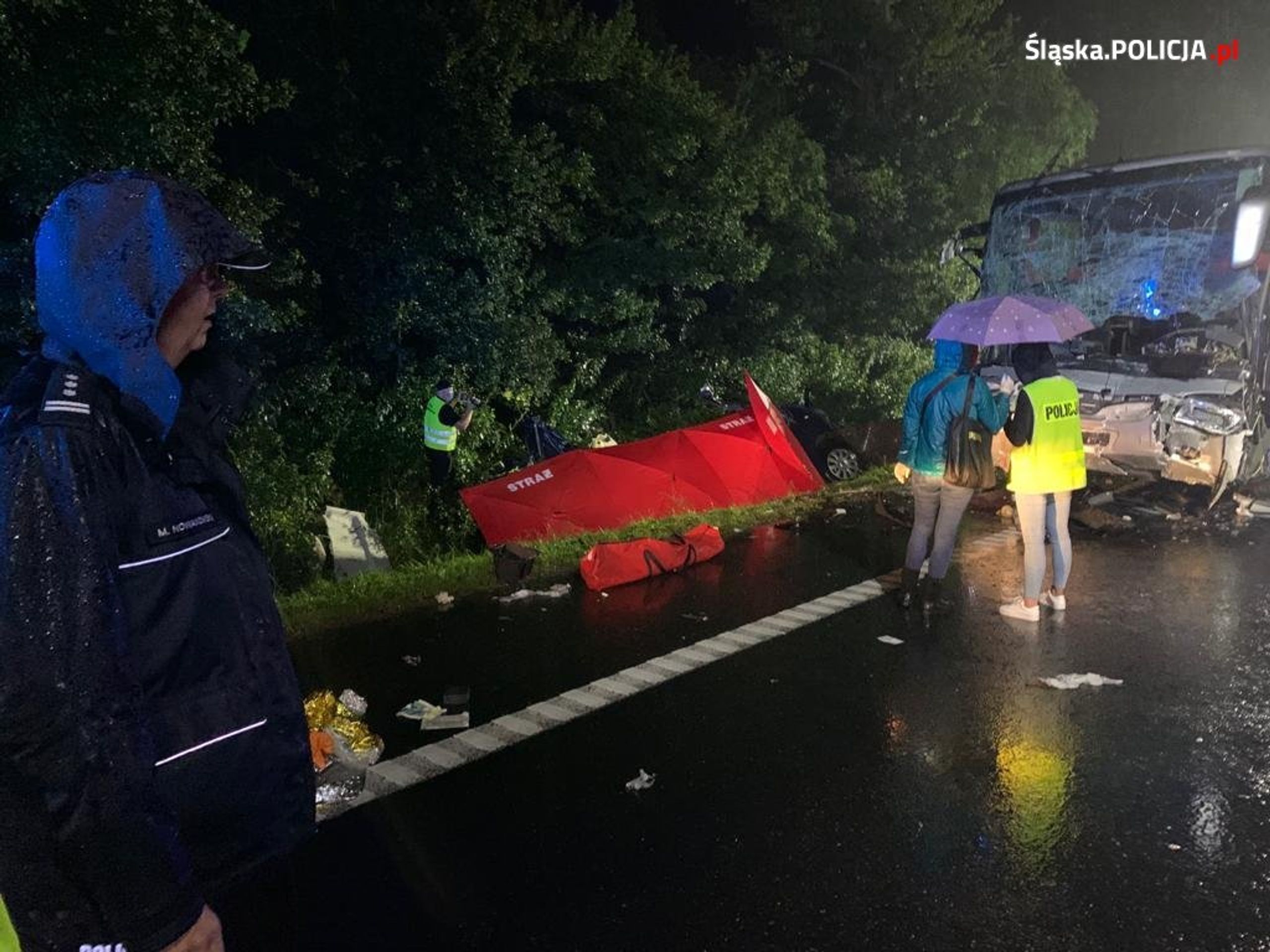 Srážka dodávky a autobusu - 2 - GALERIE: Nehoda v Polsku (3/4)