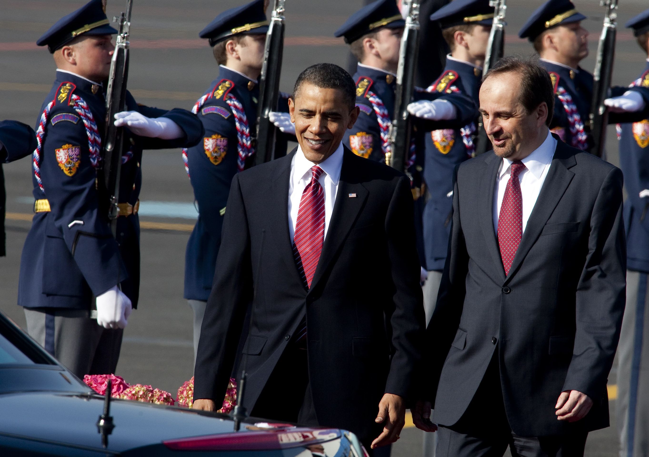 Obama a Kohout - GALERIE: Obama a Medveděv na Pražském hradě (6/6)