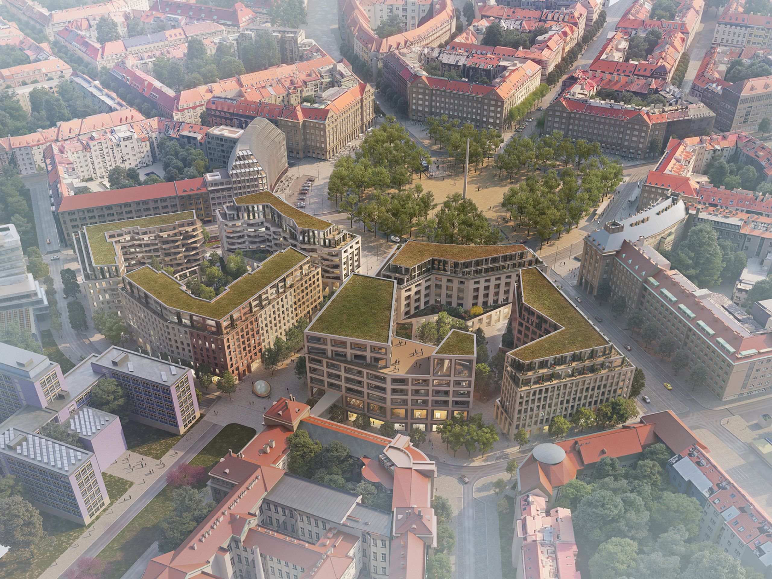 Tým 15 ptačí pohled 2 - Vítězné náměstí - soutěžní návrhy (8/20)
