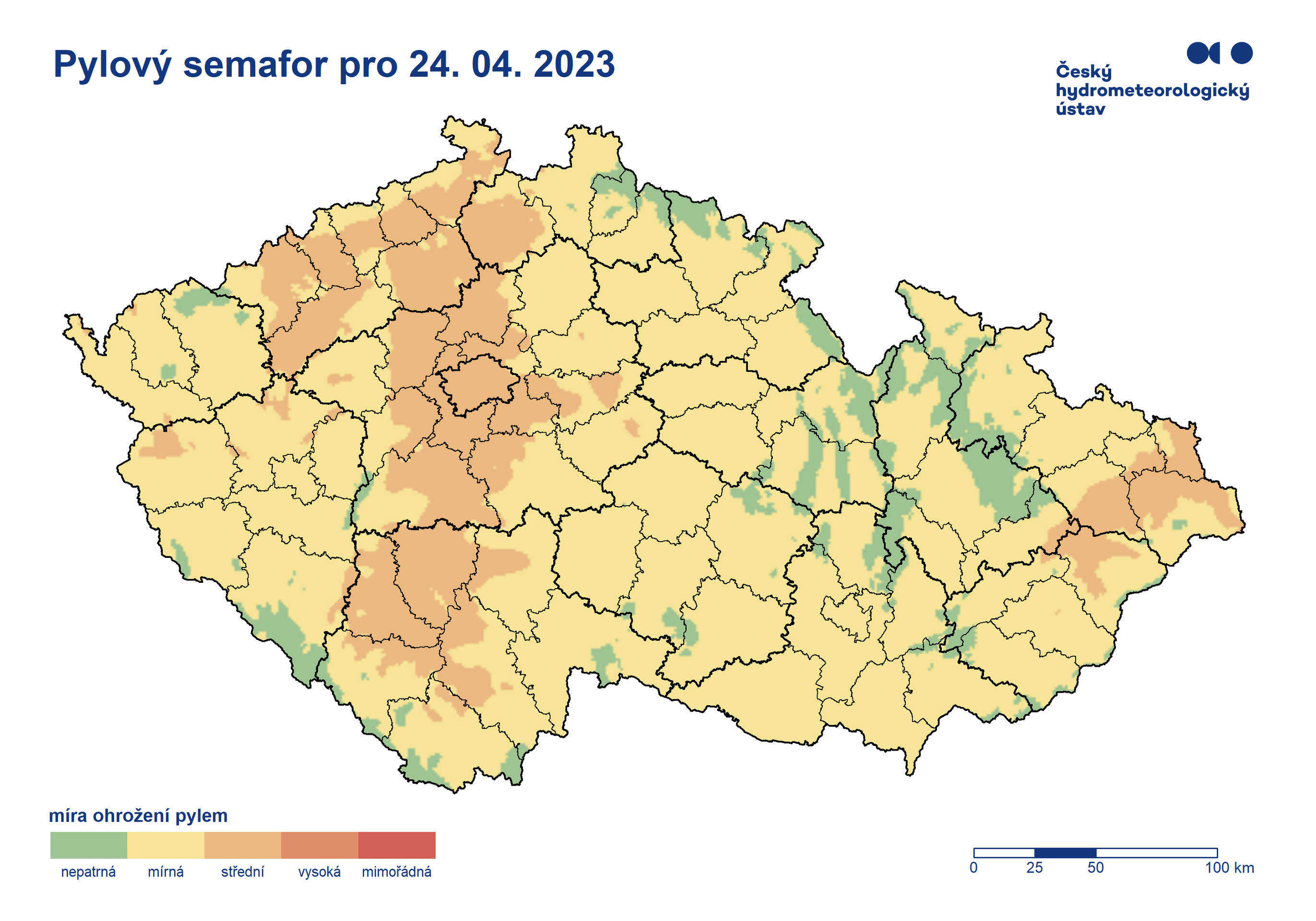 Pylový semafor pro 24. 4. 2023 - Pylový semafor (3/3)