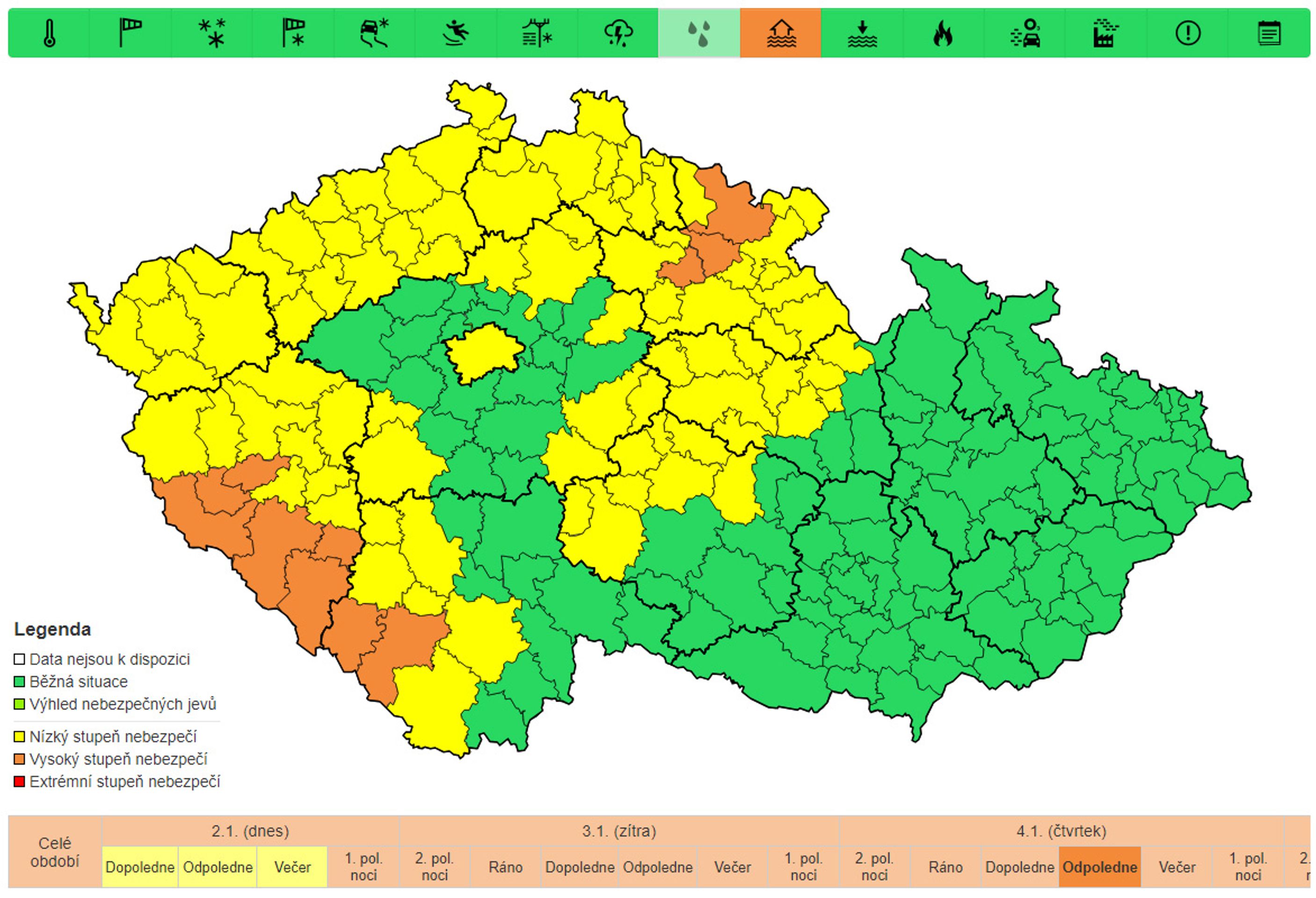 Výstraha na povodňové jevy, od čtvrtečního poledne do odvolání - Výstraha před povodněmi (4/4)
