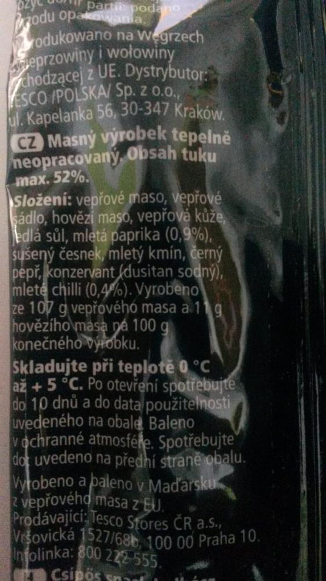 Nevyhovující potraviny - HUNGARIAN PEPPERONI SPICY - GALERIE: Nevyhovující potraviny (5/5)