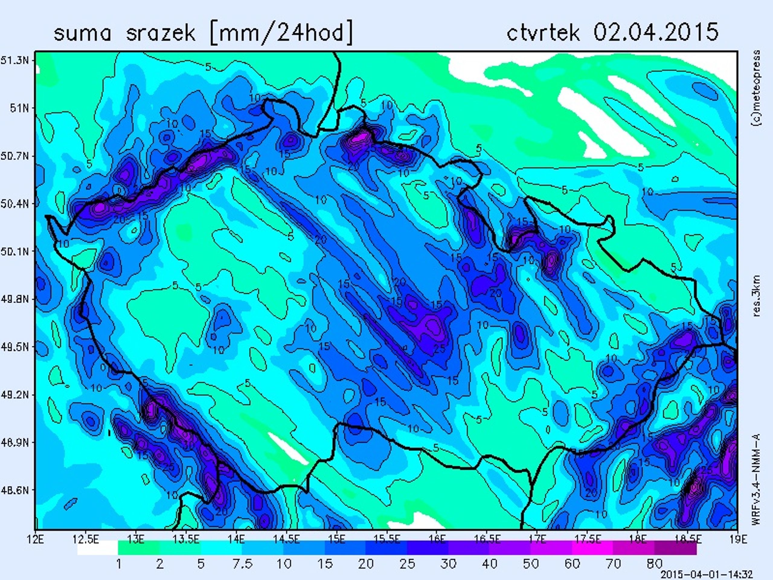 Srážky - 2. 4. 2015 - GALERIE: Srážky 2. - 4. 4. 2015 (1/3)