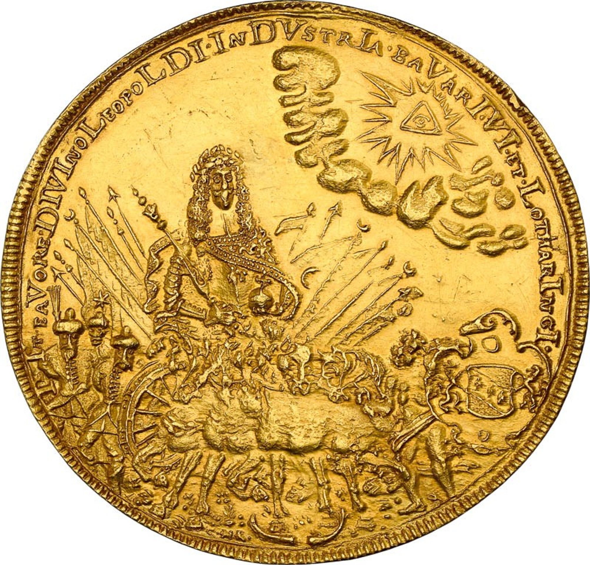 Zlatá medaile na památku osvobození Budína od Turků z roku 1686 - Aukce vzácných mincí (3/4)