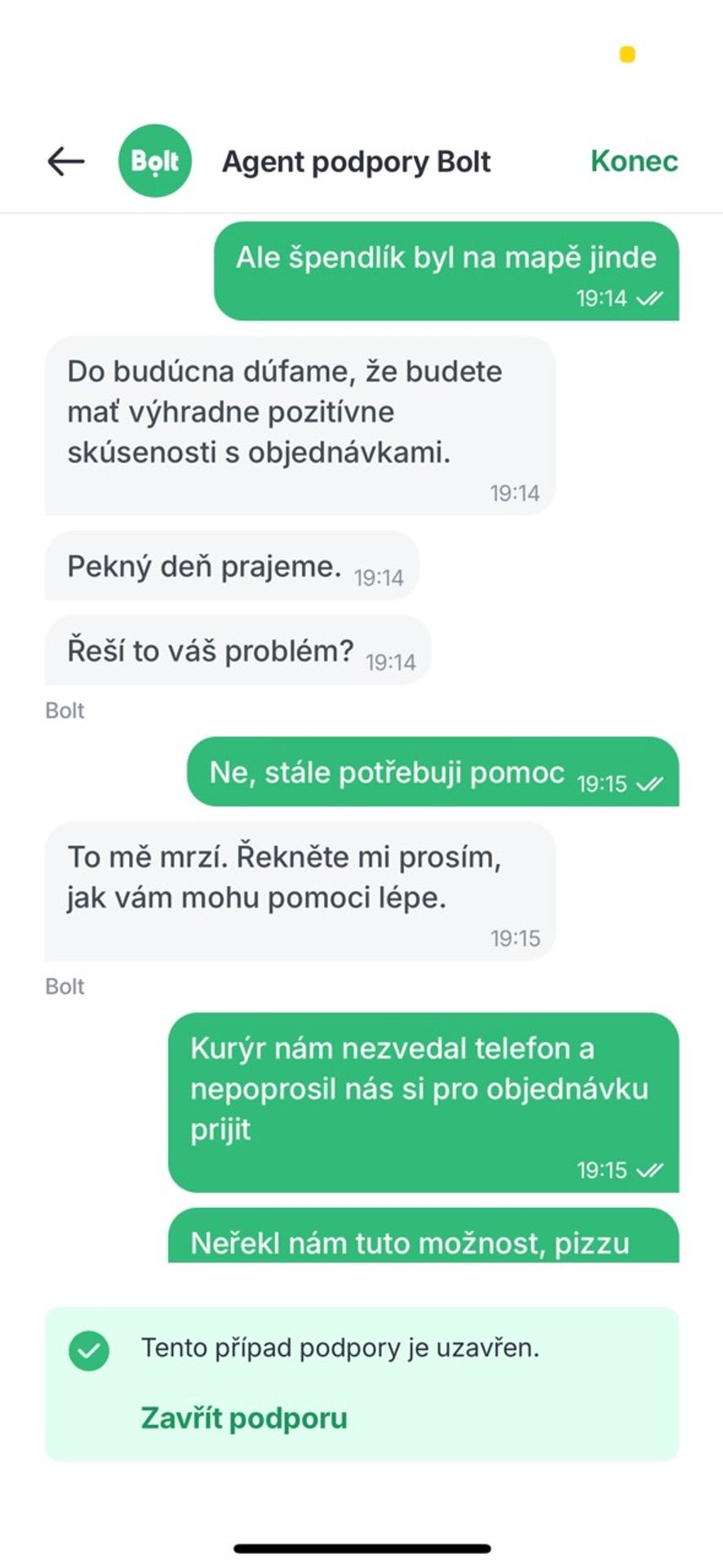 Obrázek 6 - Komunikace se službou Bolt (6/10)