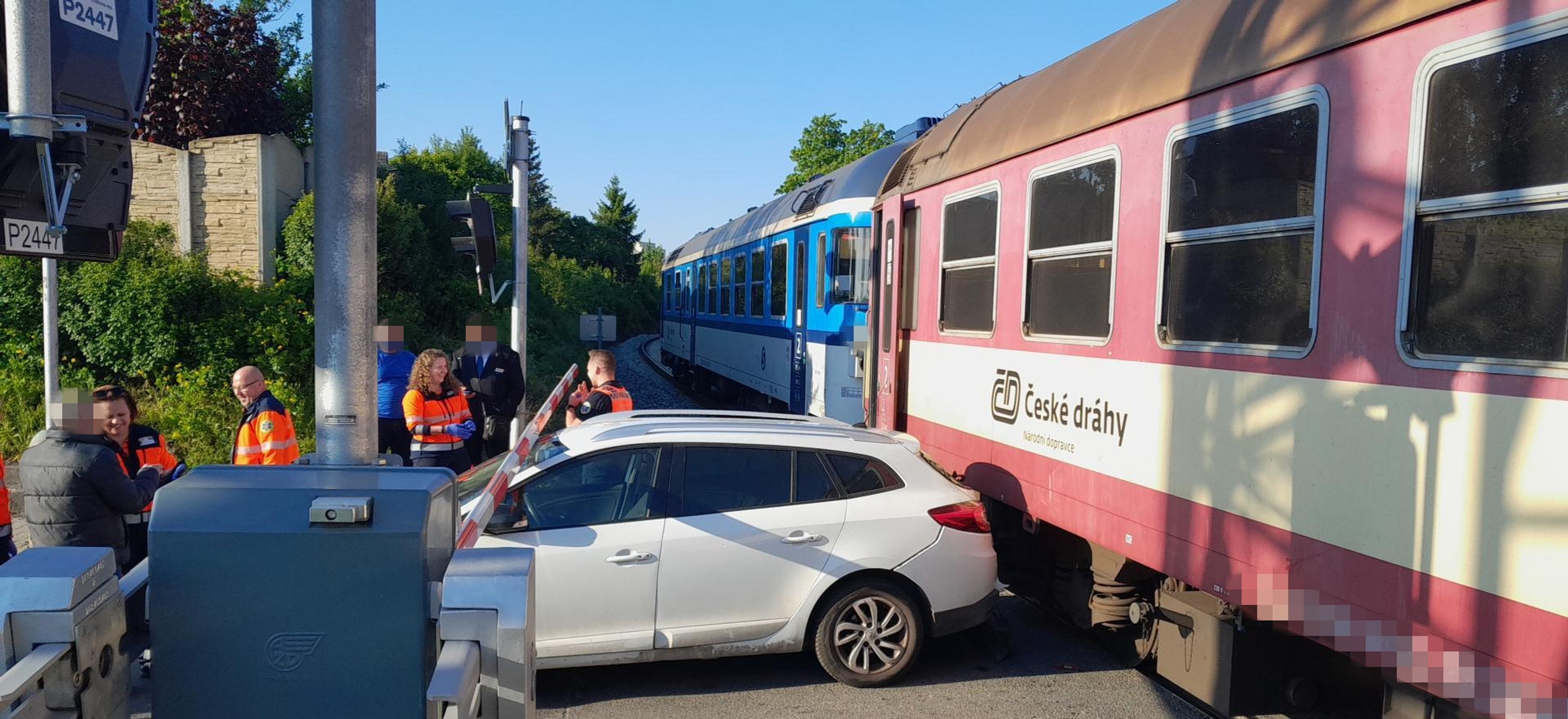 Dopravní nehoda vlaku a osobního automobilu v Kladně HZS Středočeského kraje (2) - Železniční nehody, 13. května 2025 (4/4)