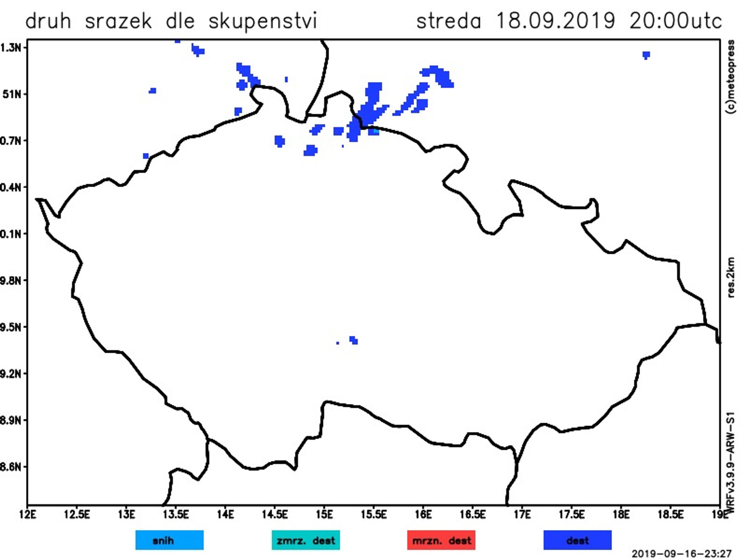 Mapa srážek v Česku - 3 - GALERIE: Srážkové mapy Česka (3/3)