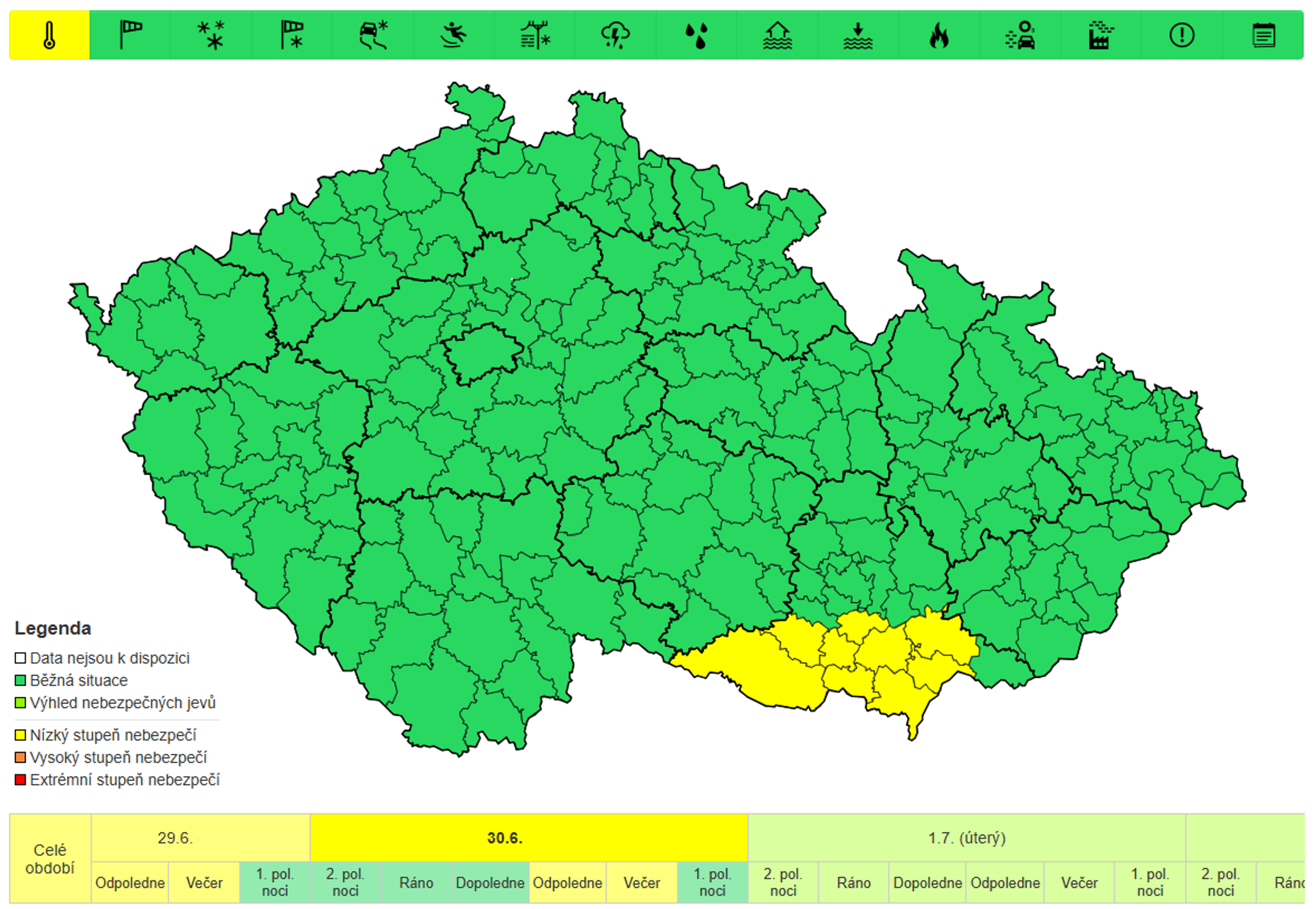 Výstraha před horkem 30. 6. 2025 - Počasí na týden od 30. června 2025 (1/4)