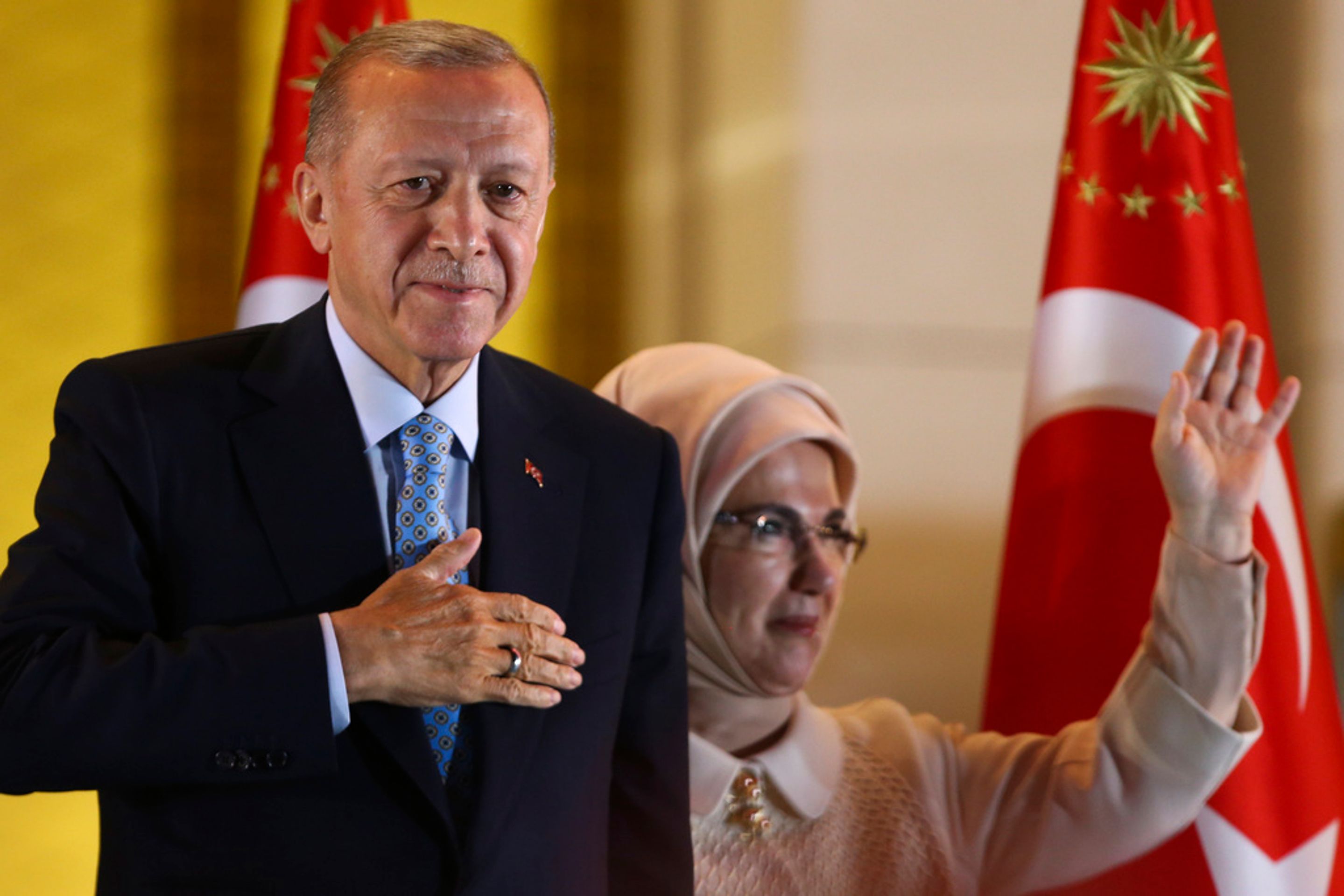 Prezident Recep Tayyip Erdogan a jeho žena Emine - Volby v Turecku (3/9)