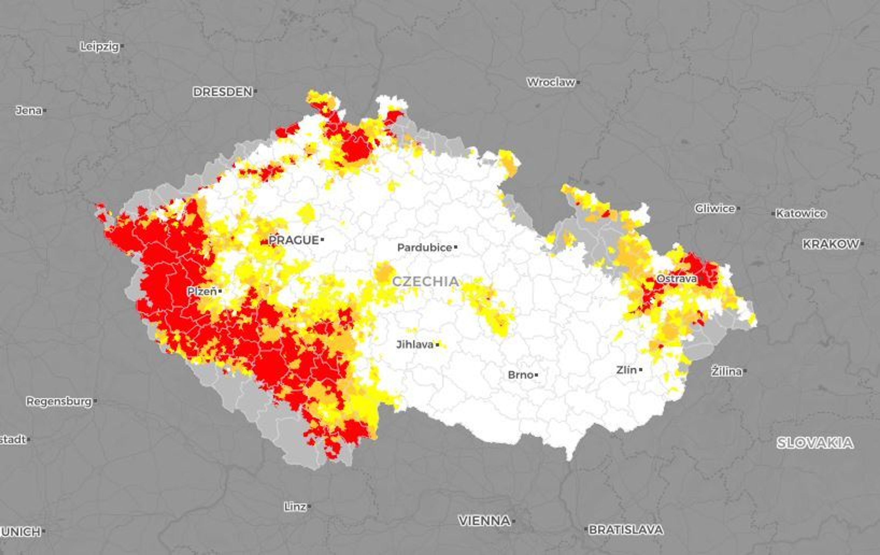 Riziko šíření plísně brambor - 2 - GALERIE: Riziko výskytu plíně v Česku (2/7)