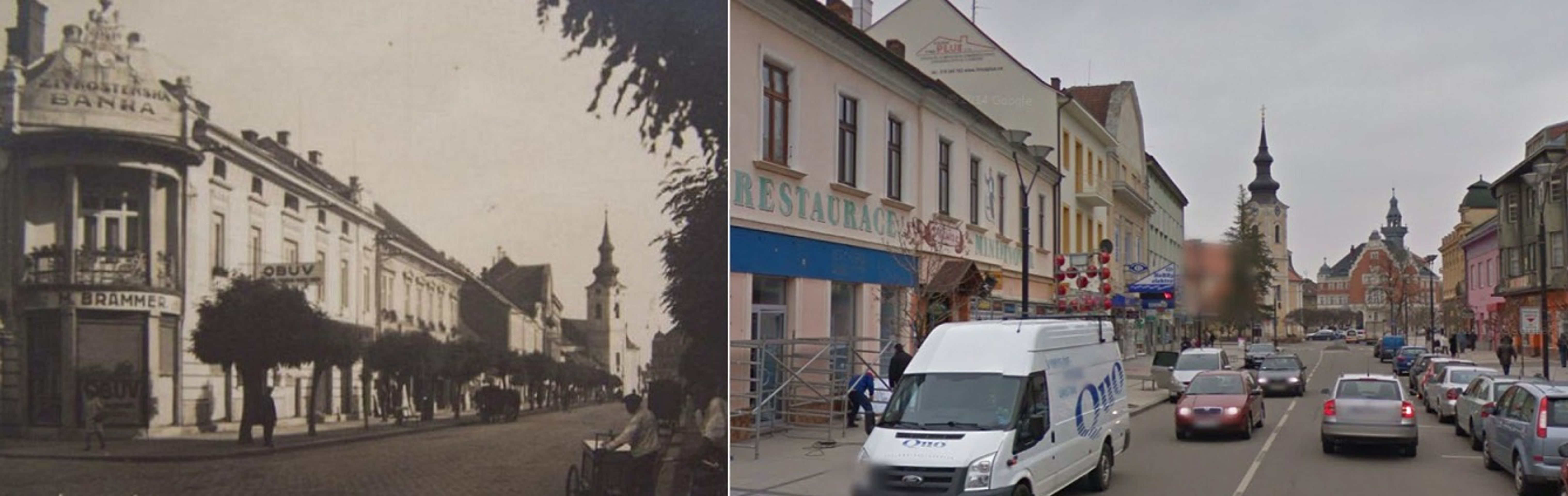 Historické obrázky - Hodonín, Národní třída - GALERIE: Jihomoravský kraj dříve a dnes (6/22)