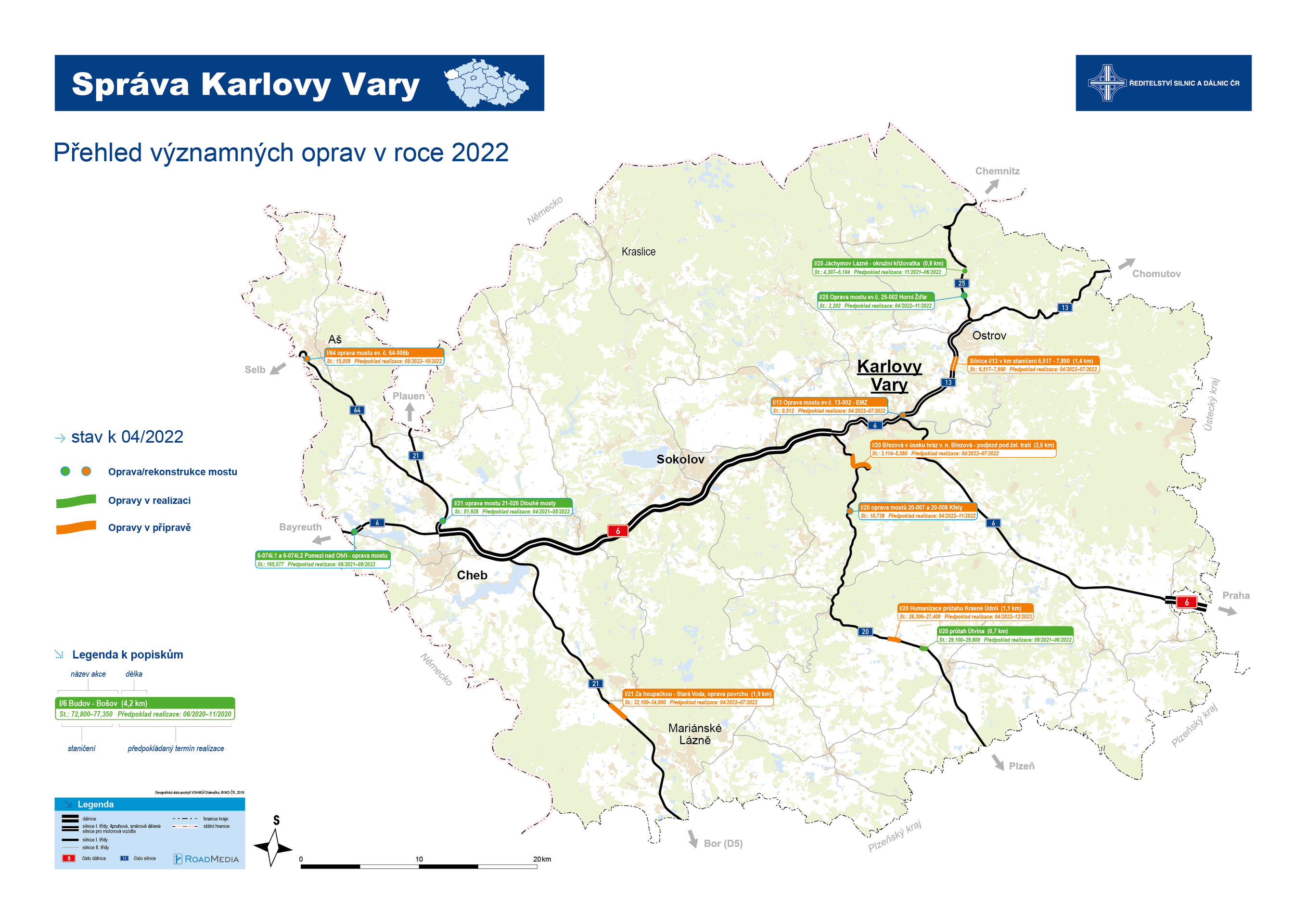Mapa oprav - Karlovarský kraj - Mapy oprav silnic v roce 2022 (4/13)