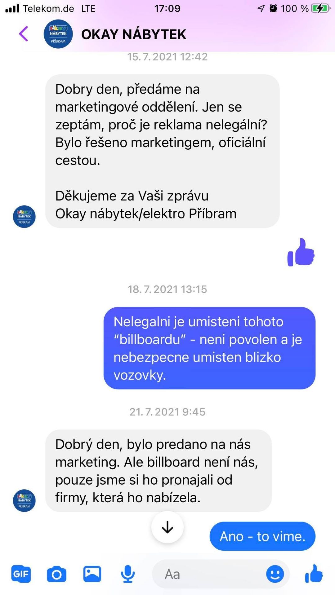 Komunikace s firmou OKAY - Komunikace s firmou OKAY (2/6)