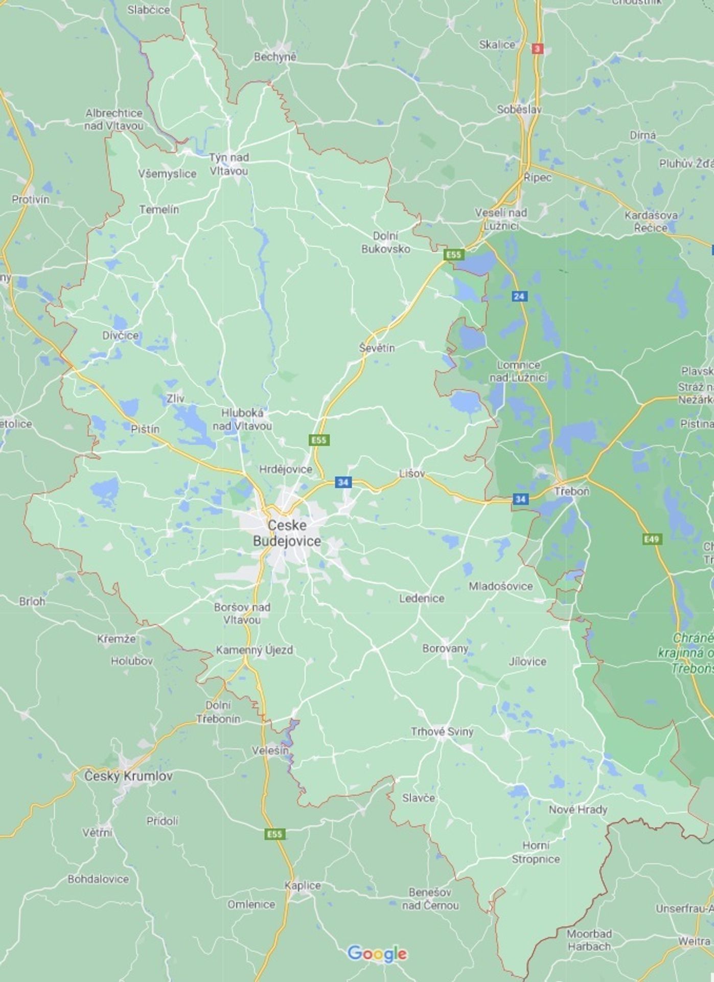 Okres České Budějovice - GALERIE: Mapy okresů v Jihočeském kraji (1/7)