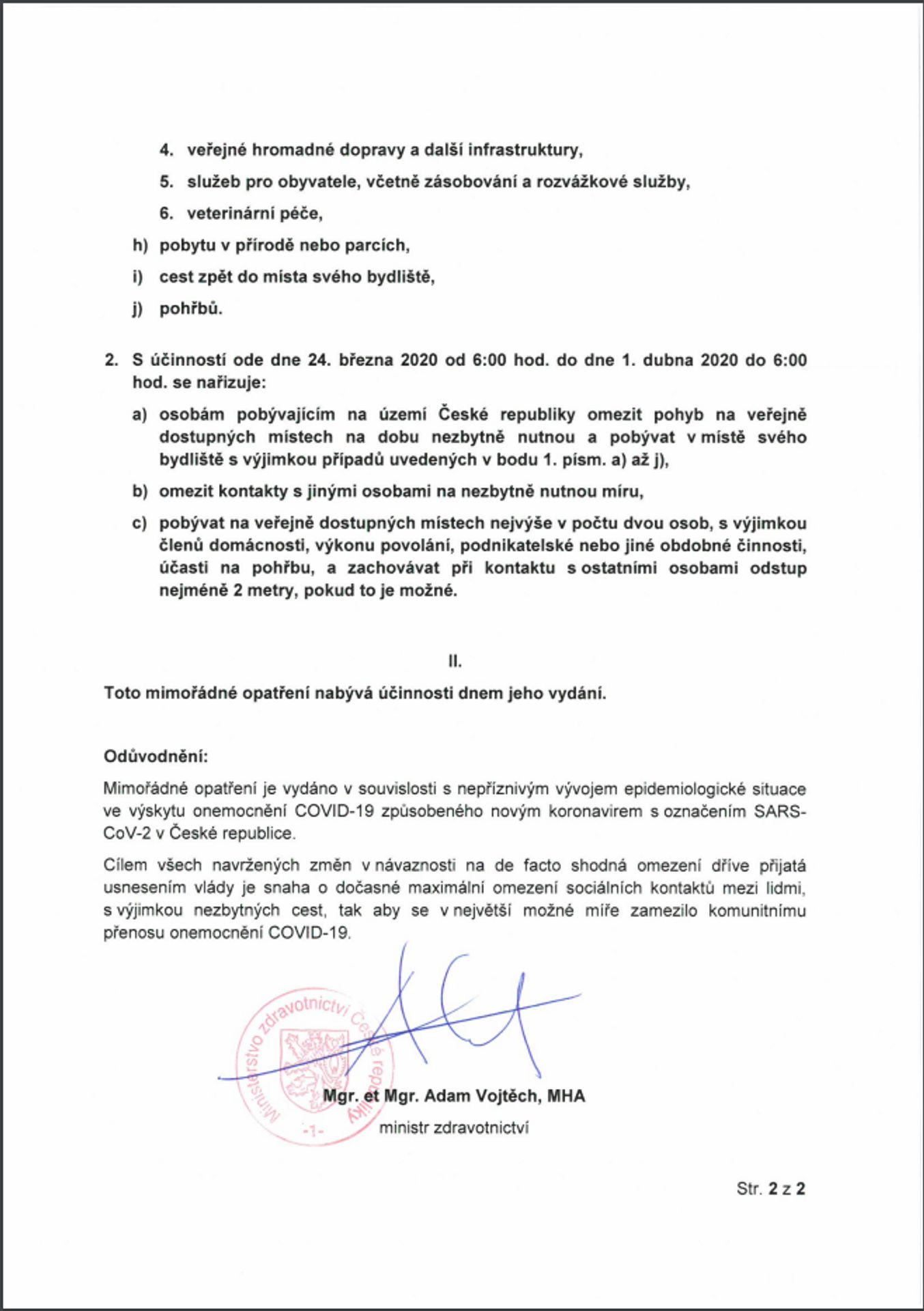 Opatření MZČR ze dne 23. 3. 2020 - GALERIE: Opatření Ministerstva zdravotnictví ze dne 23. 3. (2/2)