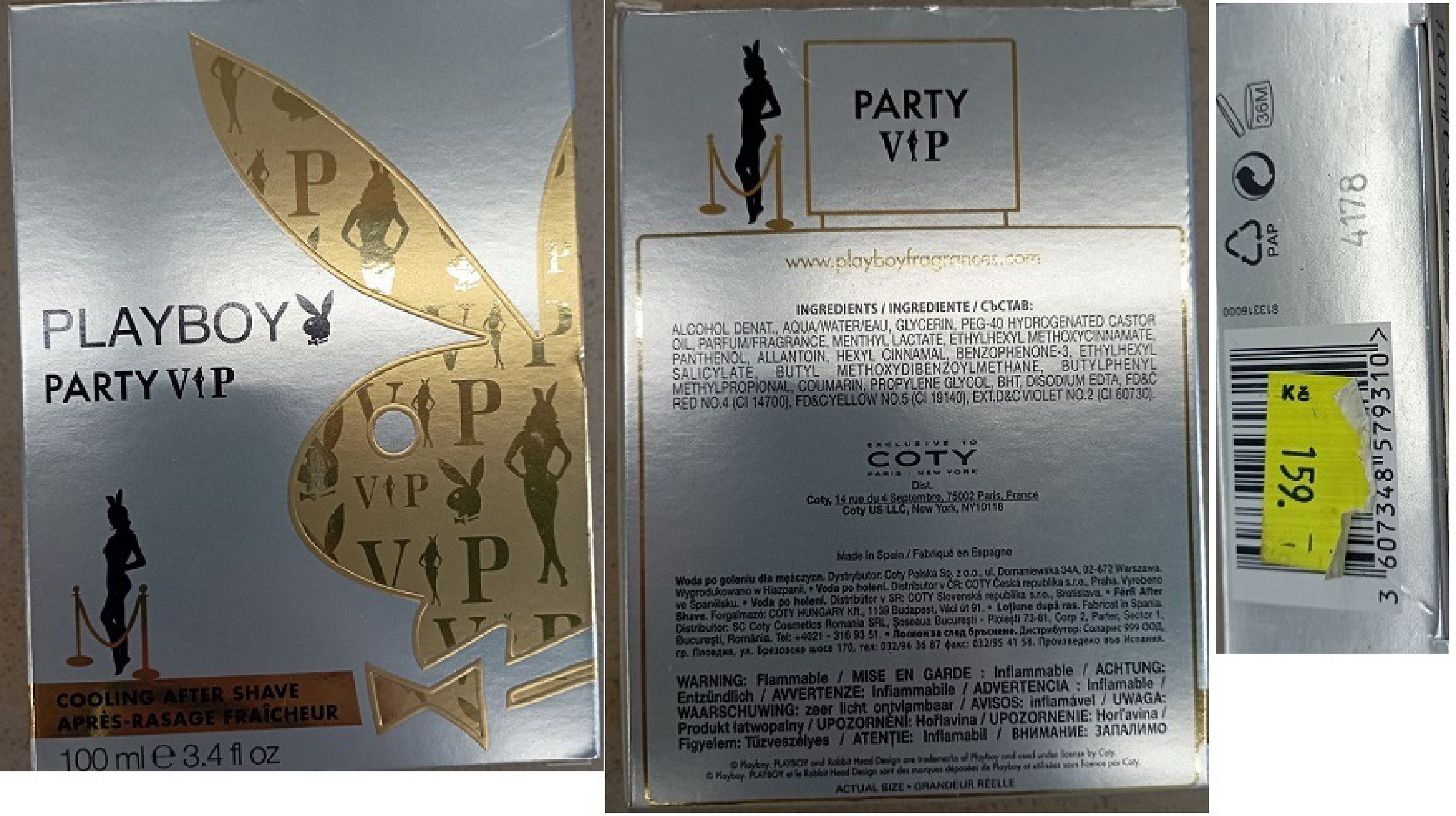 Voda po holení Playboy Party VIP s nebezpečnou chemikálií lilial - Nebezpečná kosmetika, před kterou varovali hygienici (4/4)
