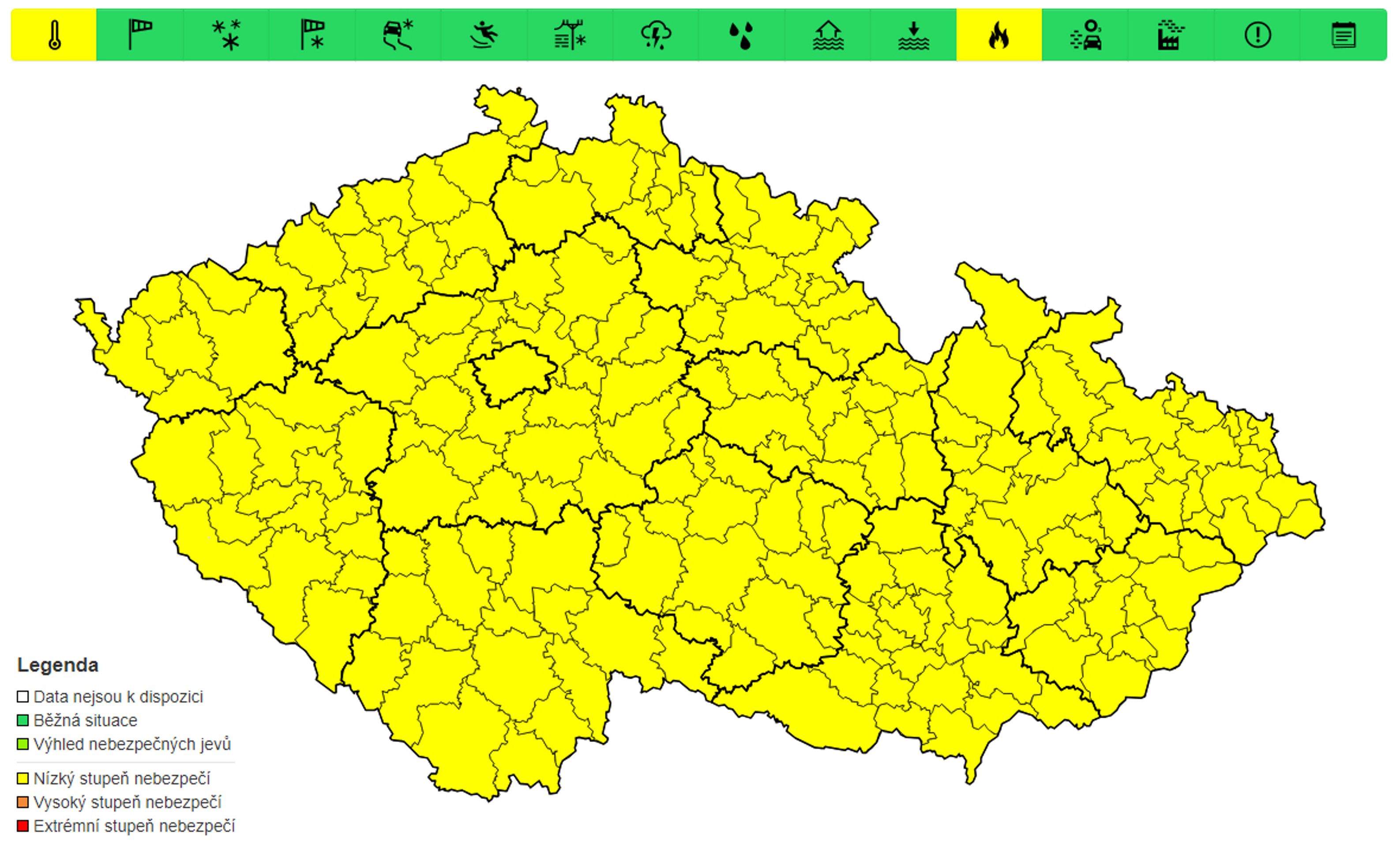 Výstraha před vysokými teplotami, 4. 9. až 6. 9. - Výstrahy na nejbližší dny (2/3)