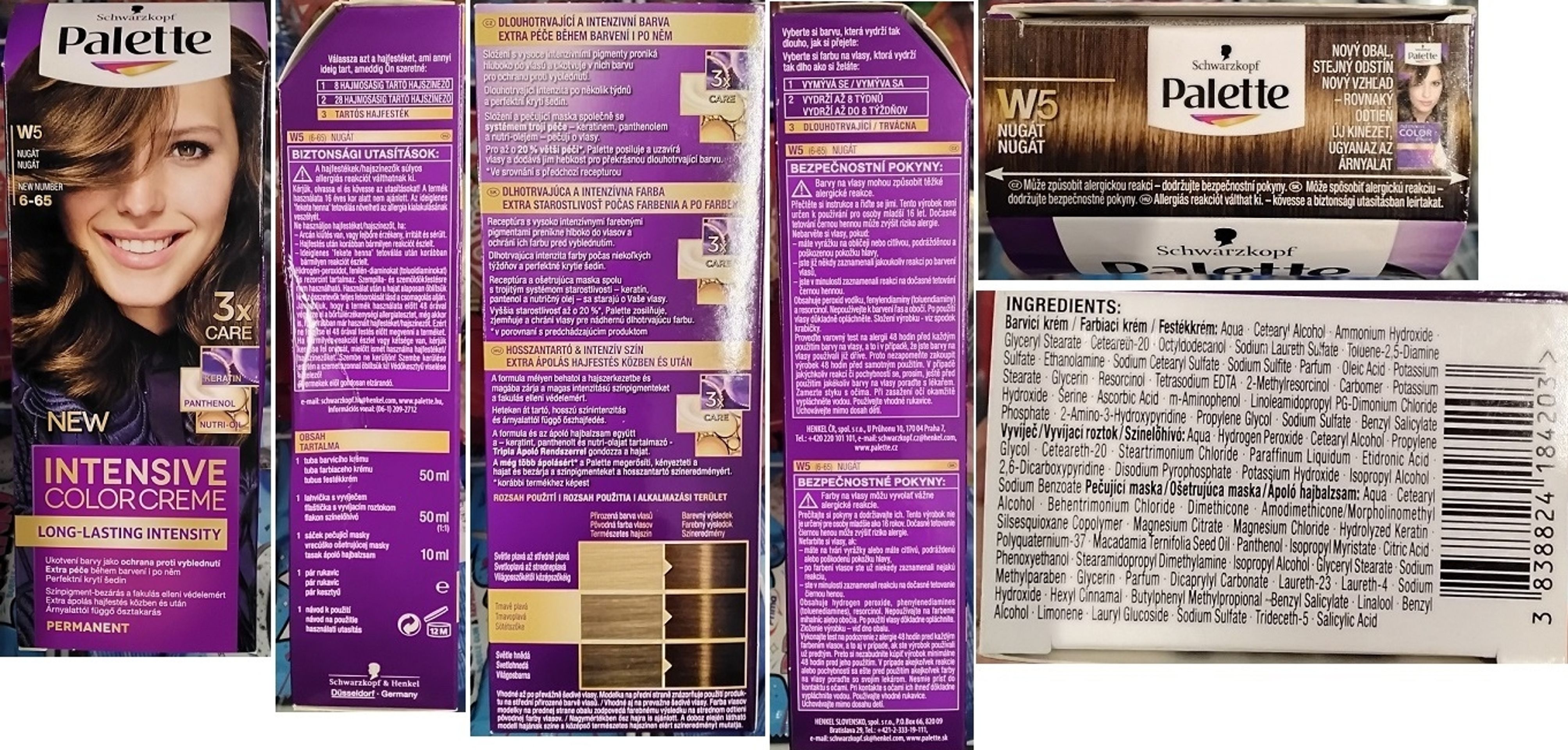 Barva na vlasy Schwarzkpf Palette W5 Nugát - Zdraví nebezpečná kosmetika (1/4)