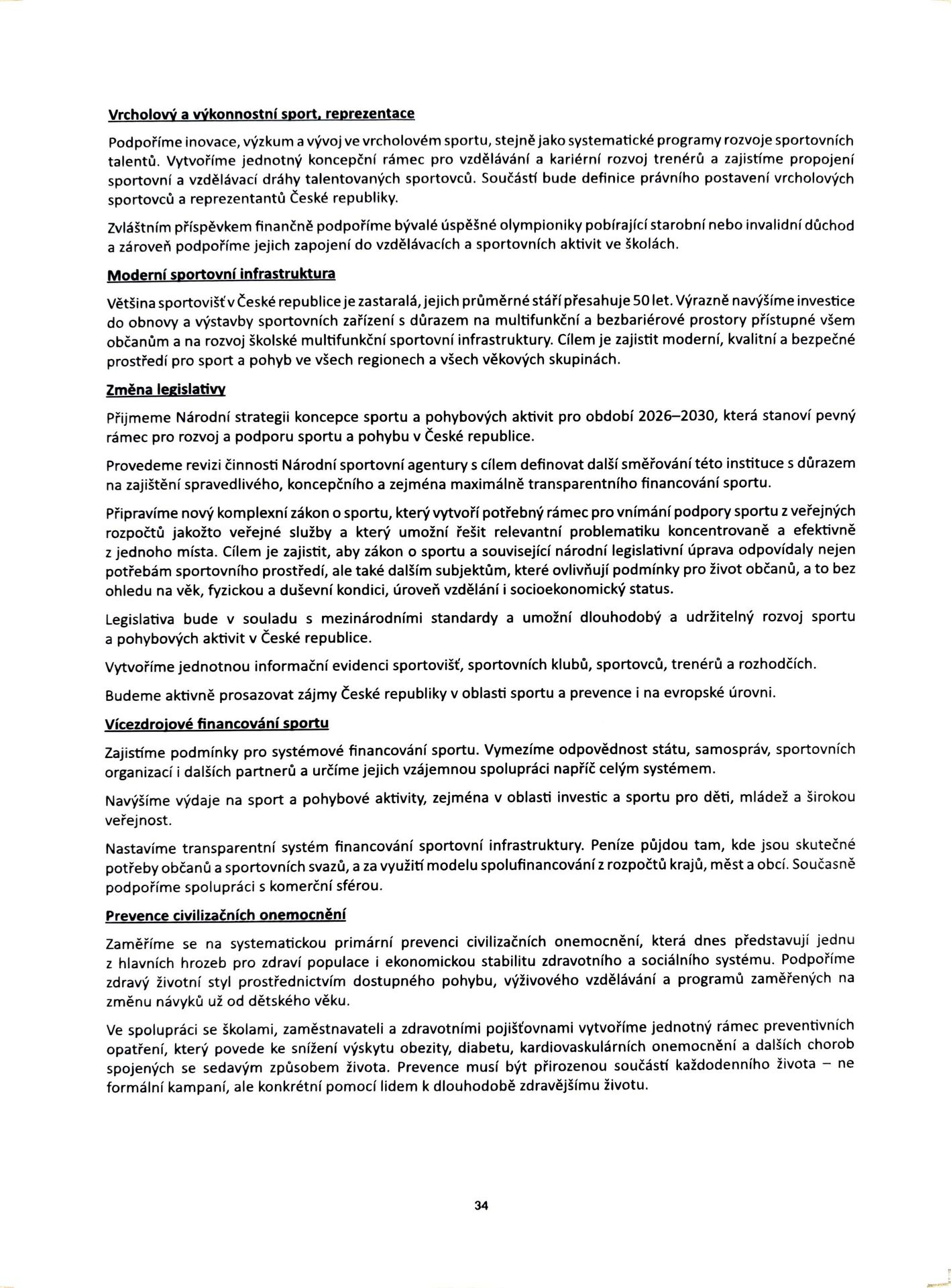 Návrh programového prohlášení vlády ČR – listopad 2025 (34) - Návrh programového prohlášení vlády ČR – listopad 2025 (34/38)