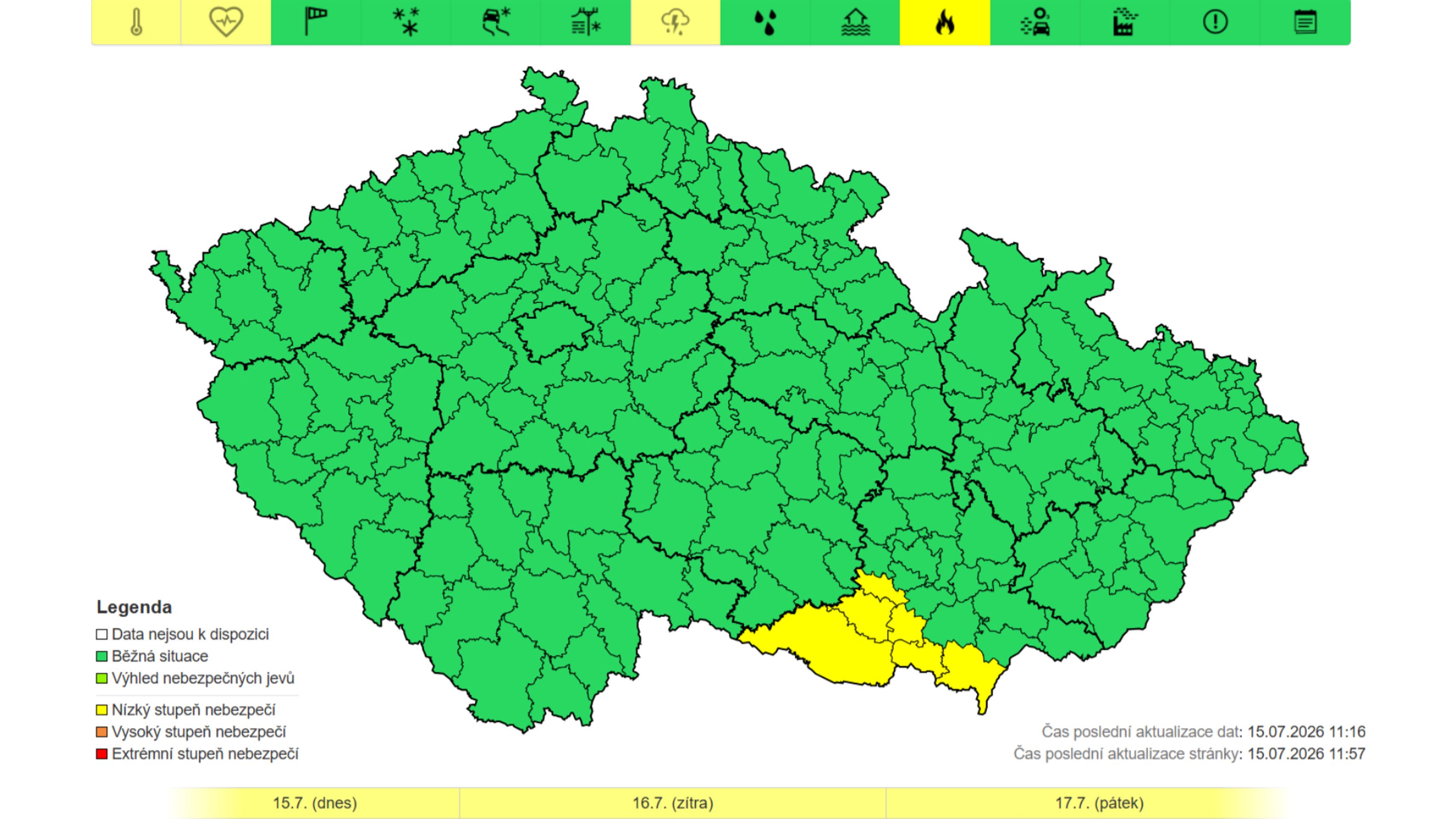 Výstraha ČHMÚ – Riziko požárů - Výstrahy ČHMÚ (6/6)
