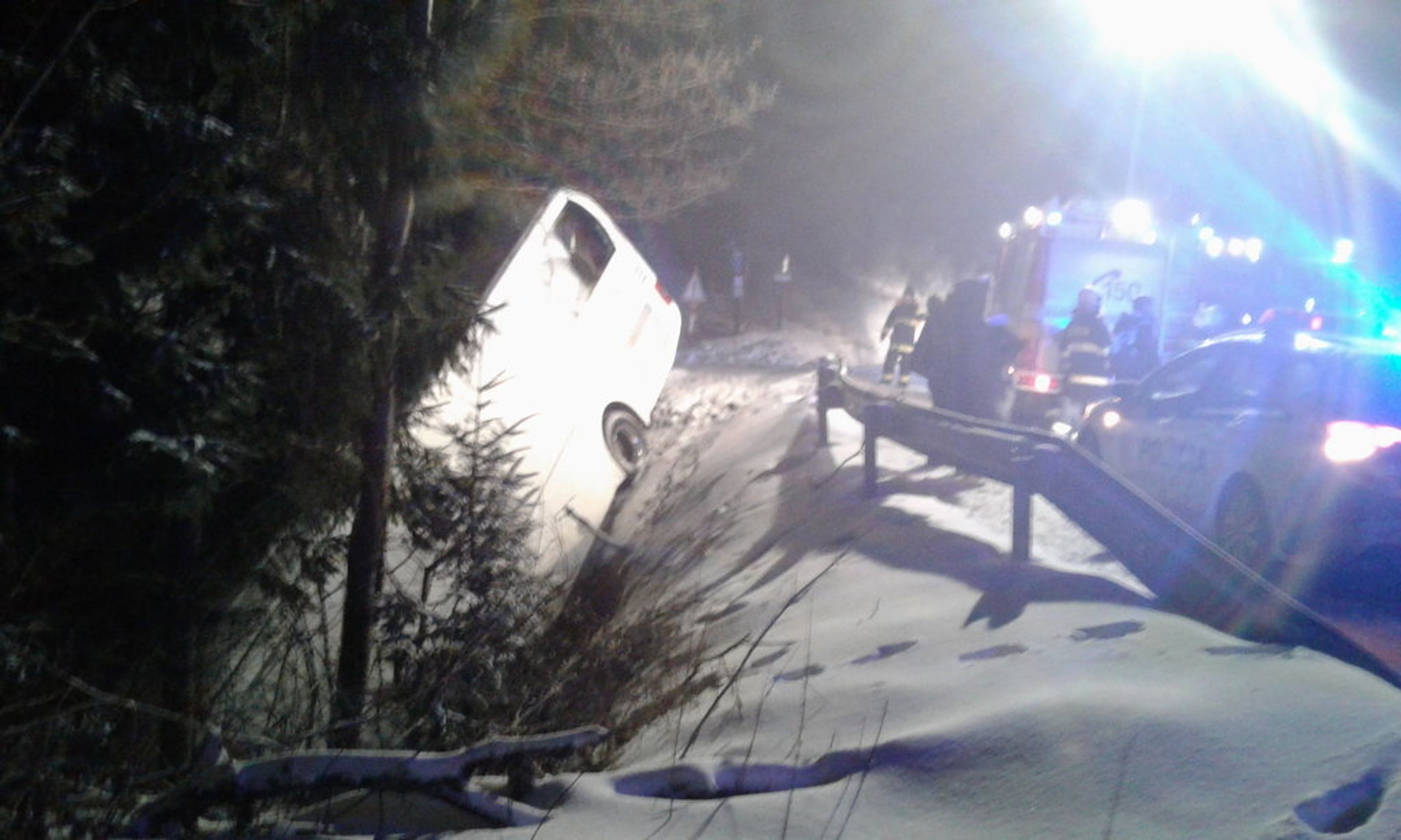 Linkový autobus po nehodě zůstal viset nad roklí - 3 - GALERIE: Autobus po nehodě zůstal viset nad roklinou (2/4)
