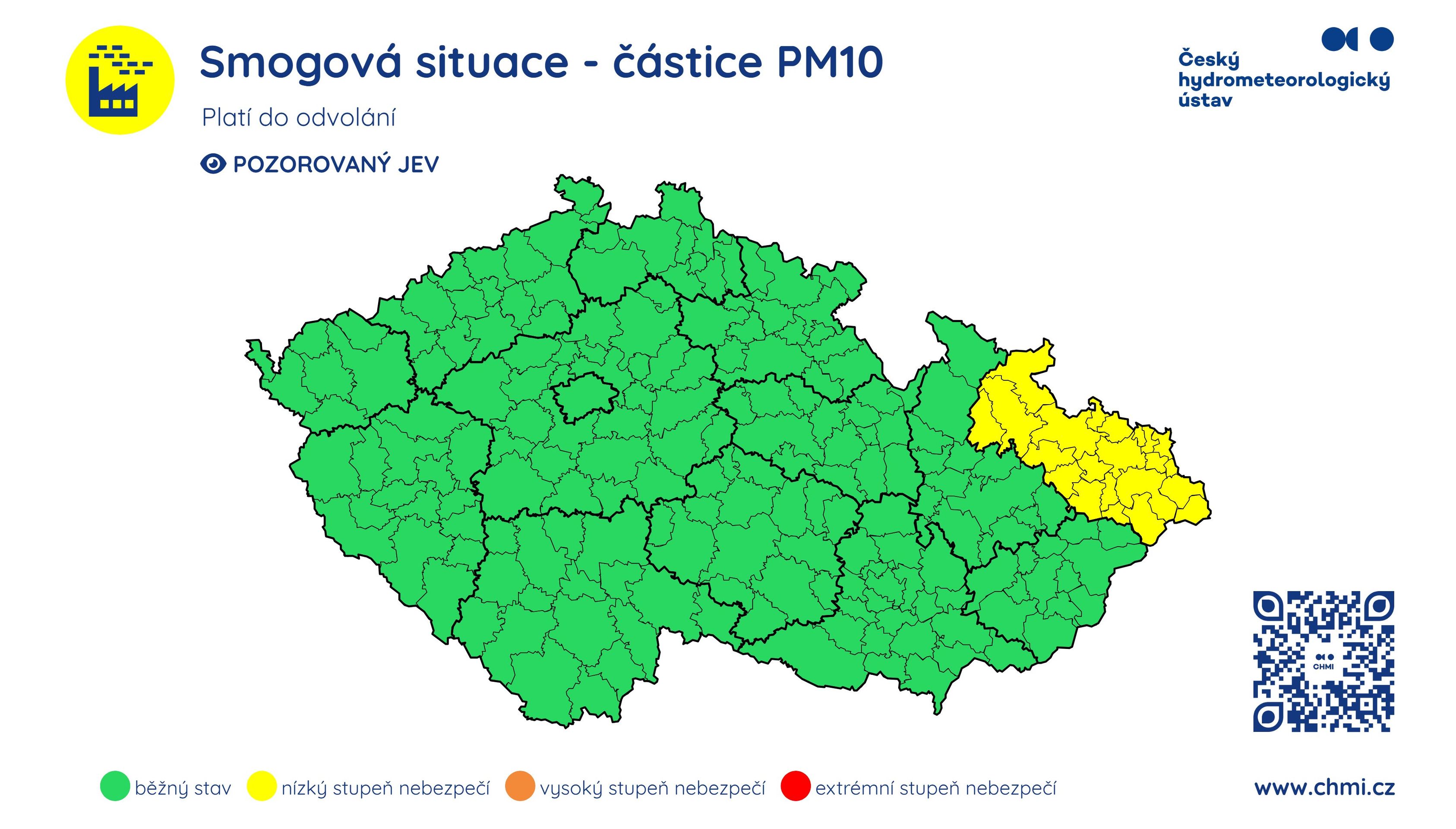 Výstraha před smogem - Výstrahy ČHMÚ (3/4)