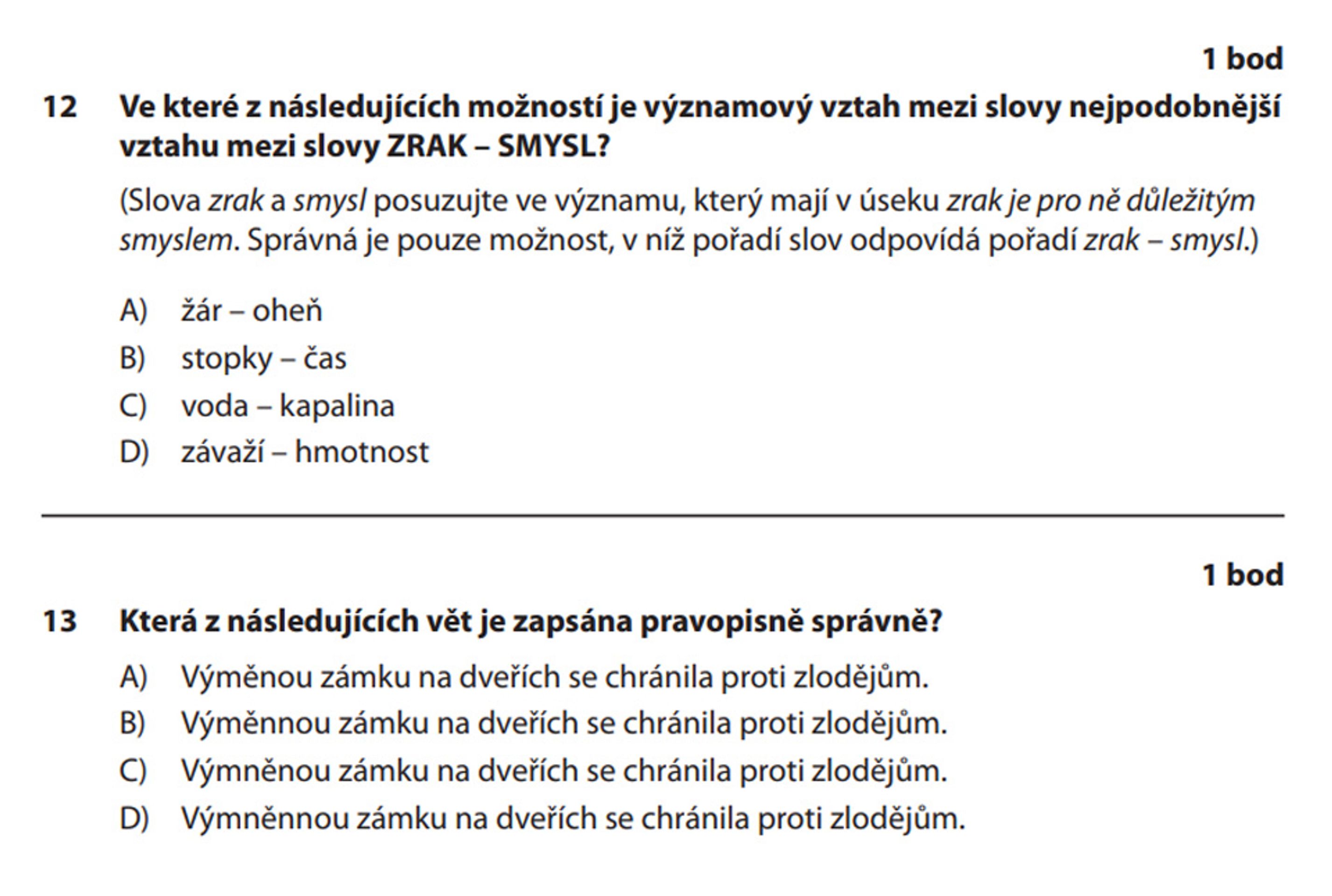 čj-5 - Přijímací zkoušky na víceletá gymnázia z Českého jazyka (5/5)
