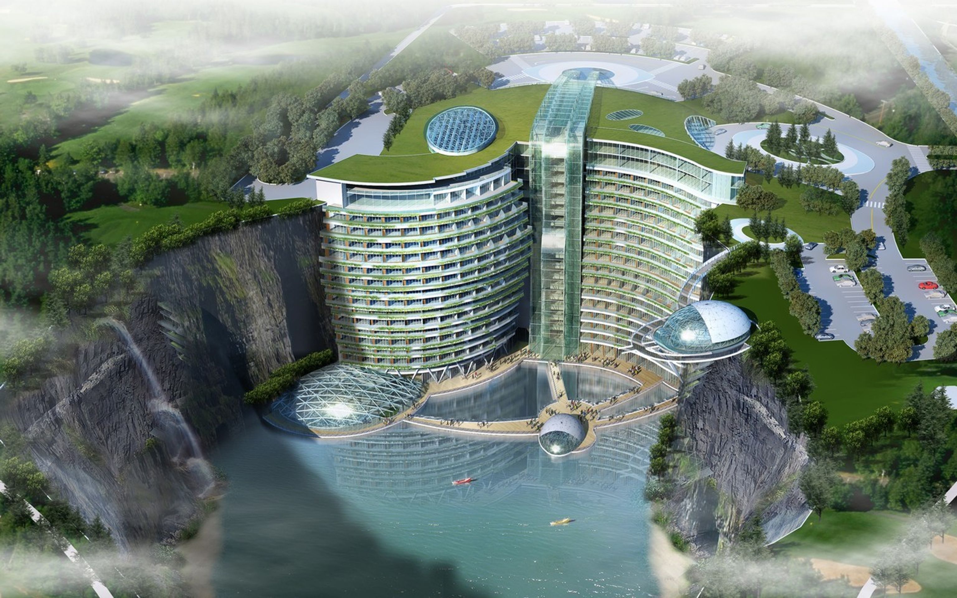 Luxusní hotel v bývalém lomu - 6 - GALERIE: V bývalém lomu roste luxusní hotel (4/6)