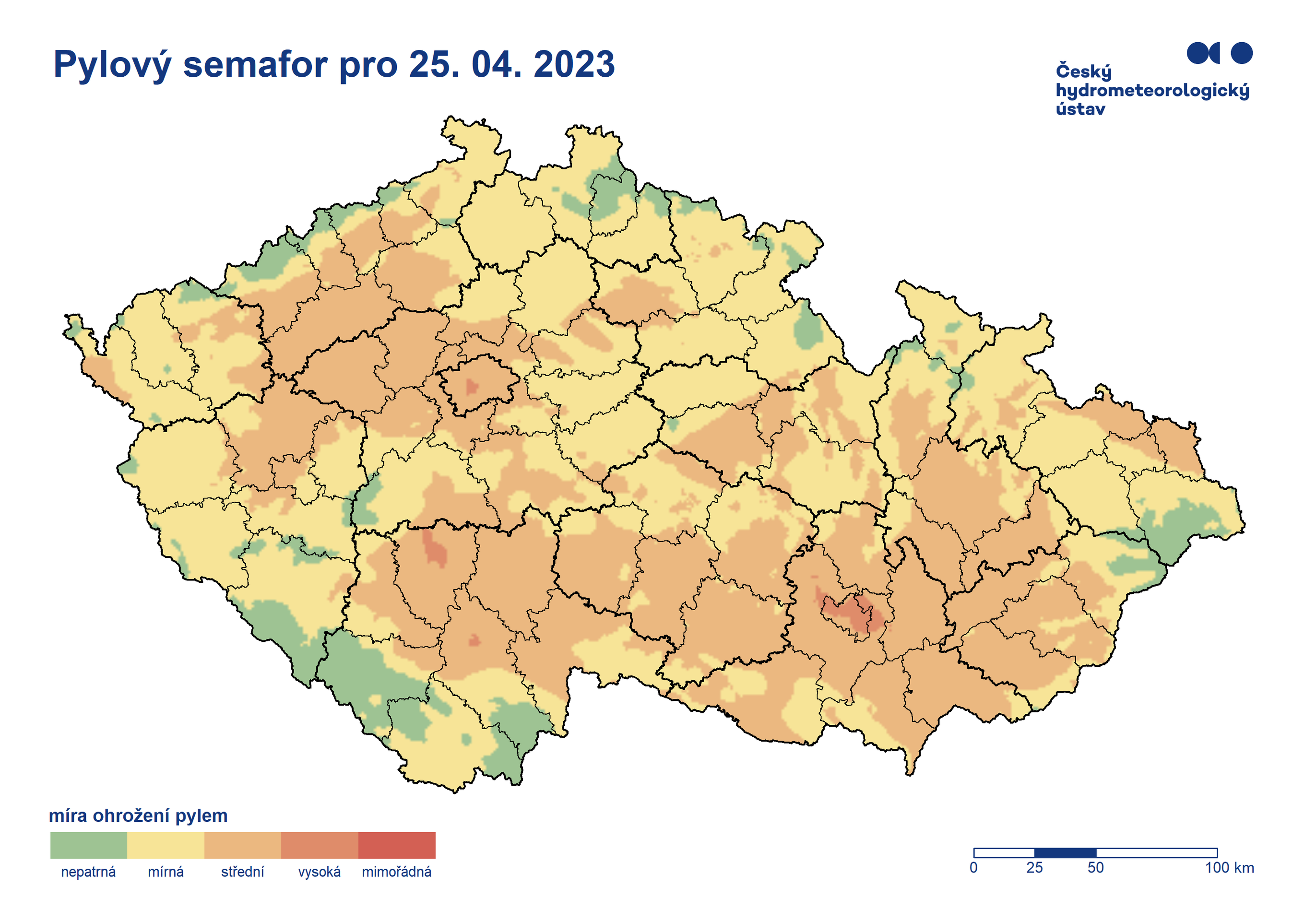 Pylový semafor pro 25. 4. 2023 - Pylový semafor (2/3)