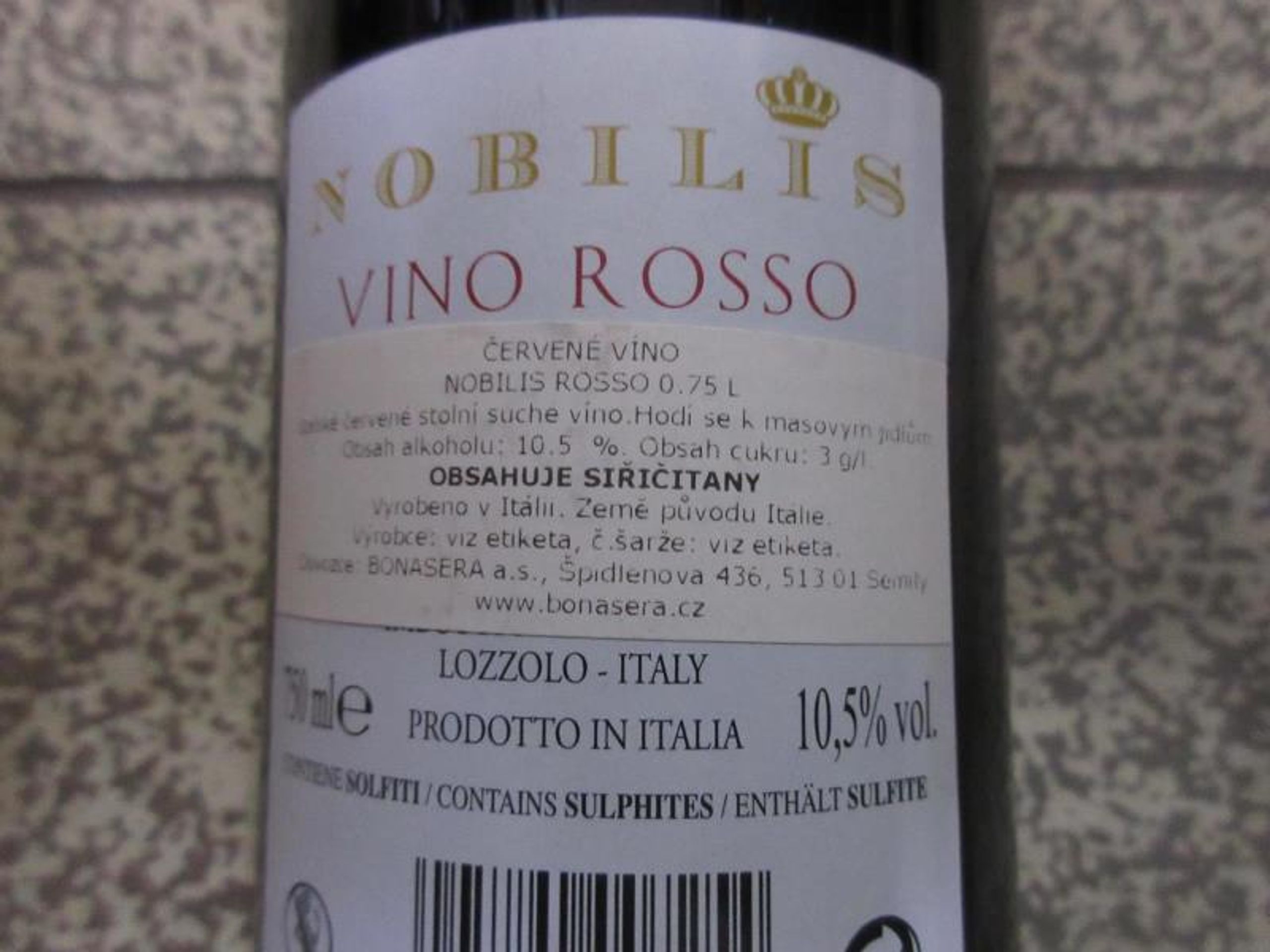 NOBILIS VINO ROSSO ČERVENÉ VÍNO (3) - Závadná vína (9/10)