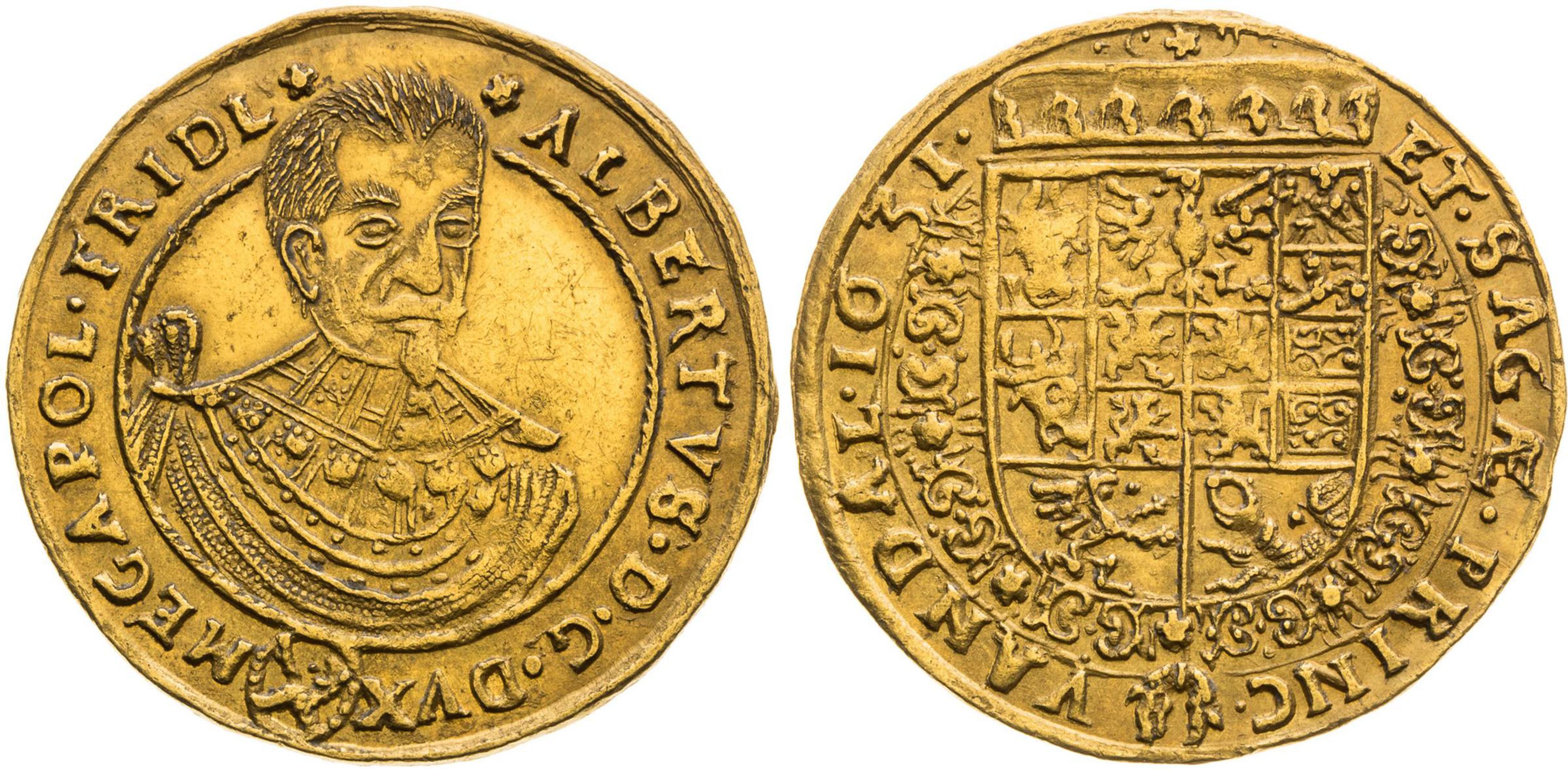 Dukát 1631 Albrechta z Valdštejna - Staré peníze (4/6)