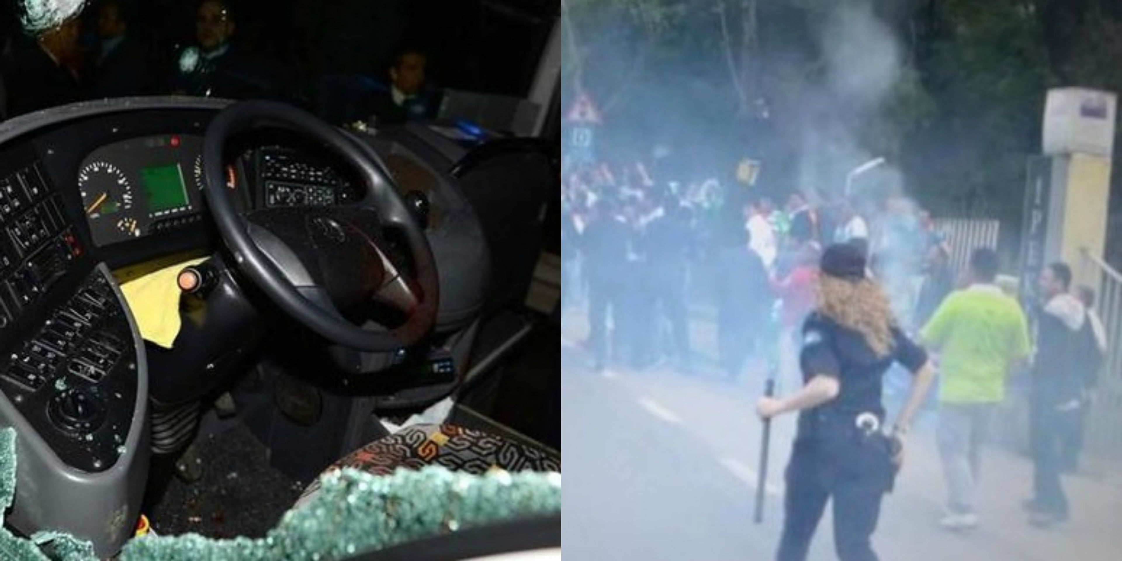 Útok na autobus 6 - Fotogalerie: Autobus Fenerbahce znovu napadli výtržníci (6/6)