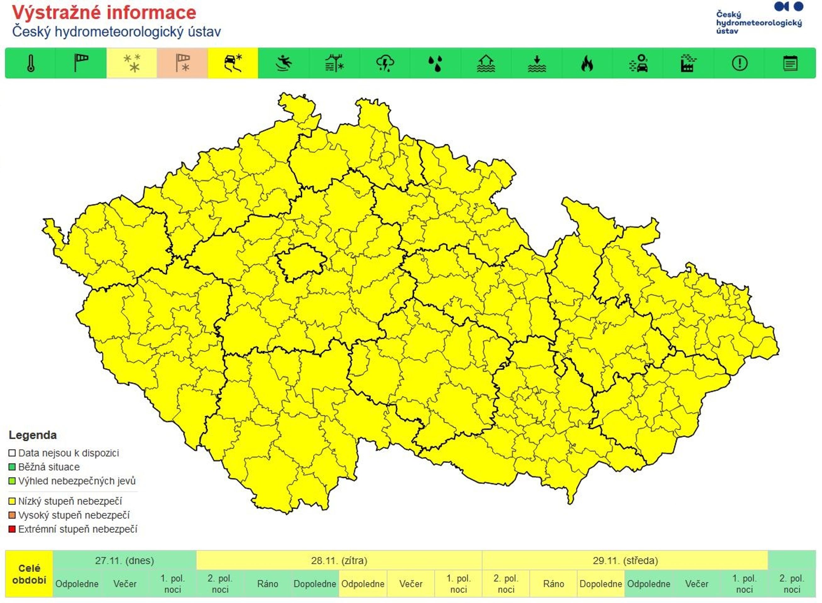 Náledí - Výstraha před sněžením (6/6)