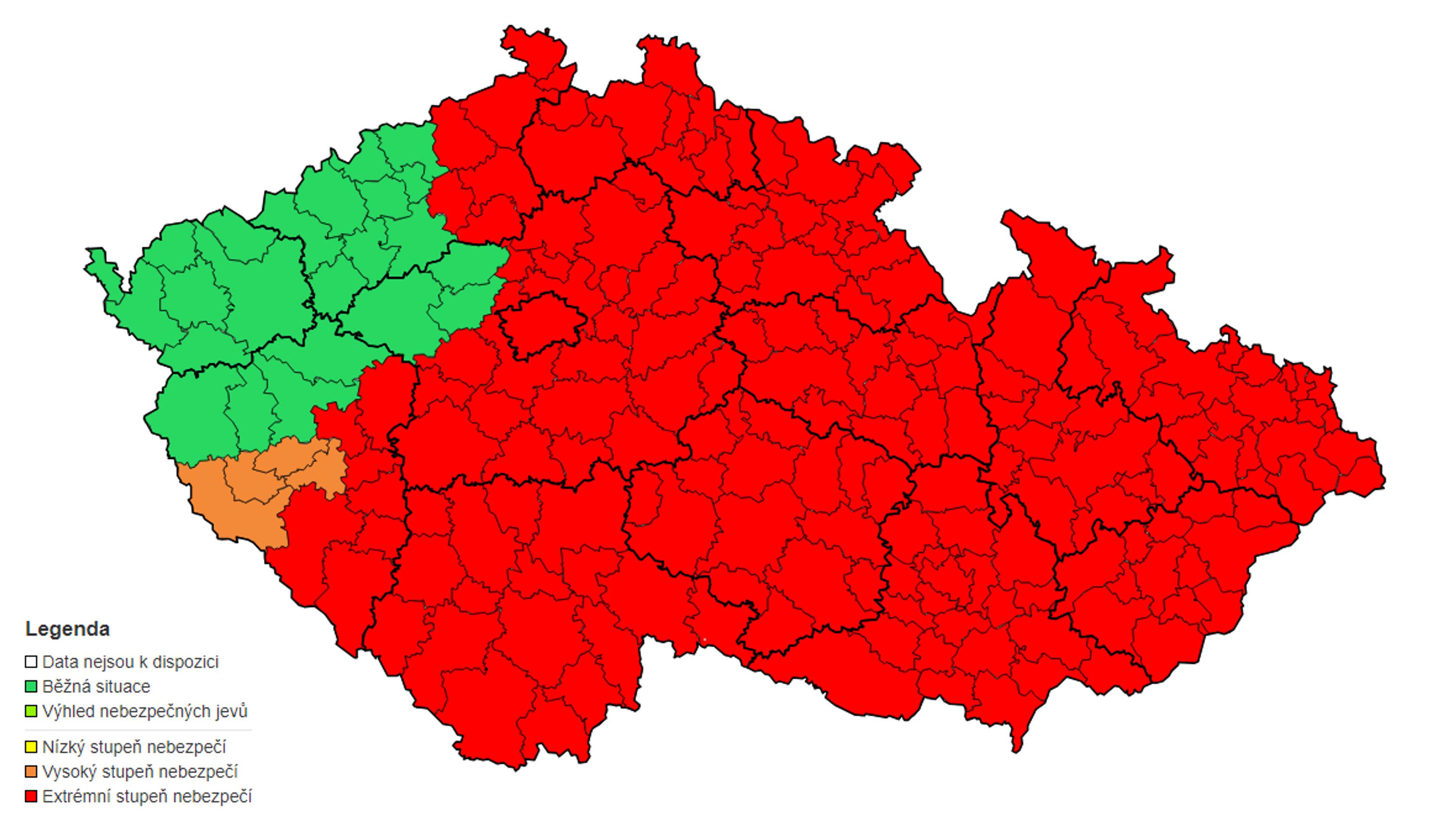 Výstraha před povodní, 13. 9. až 15. 9. 2024 - Výstrahy na nejbližší dny (1/3)