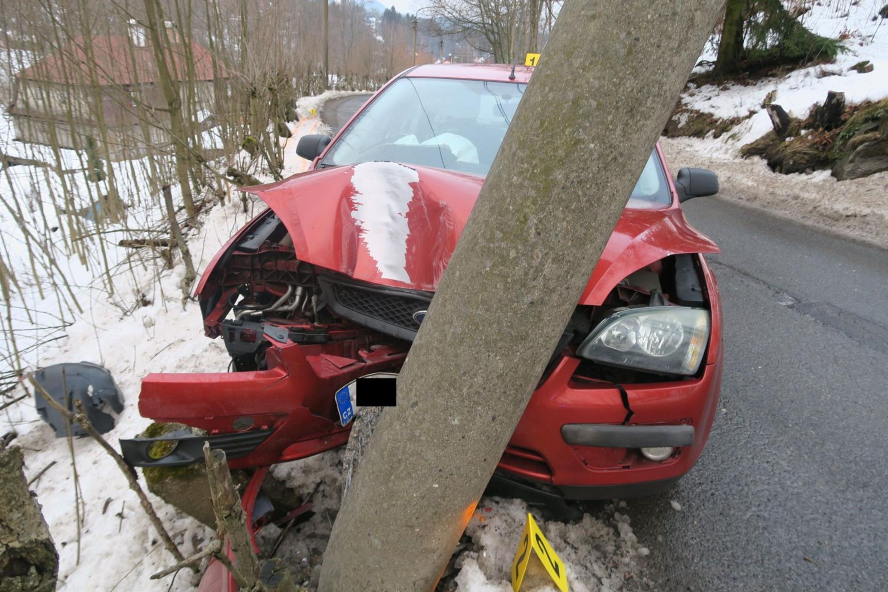 Nehoda na Jablonecku - Žena na Jablonecku strhla řízení kvůli kočce (1/6)