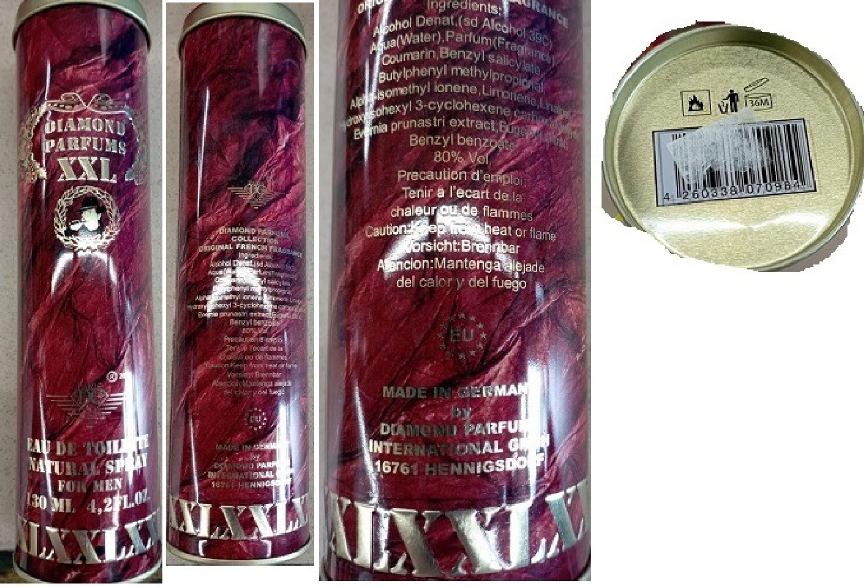 Toaletní voda Diamond Parfums XXL s obsahem nebezpečného lilialu - Nebezpečná kosmetika, před kterou varovali hygienici (3/4)