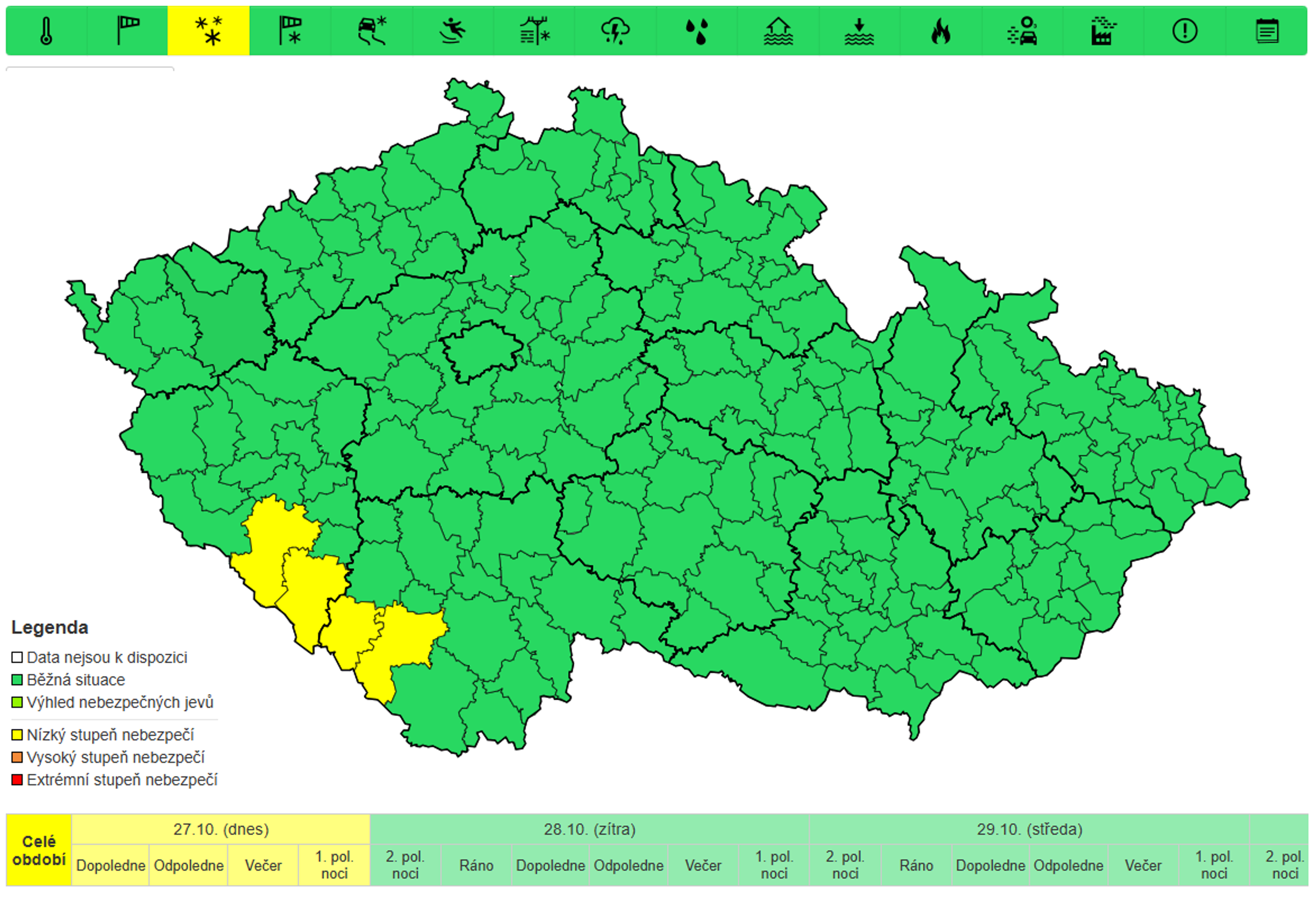 Výstraha před sněžením - Mapy ČHMÚ (2/4)
