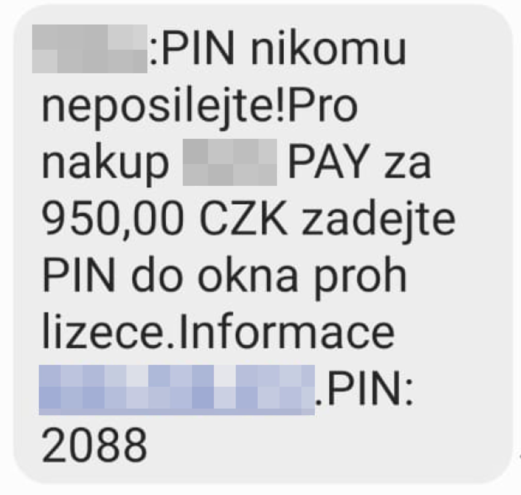 Vzor zaslané SMS od operátora - GALERIE: Podvodná komunikace na sociálních sítích (6/6)