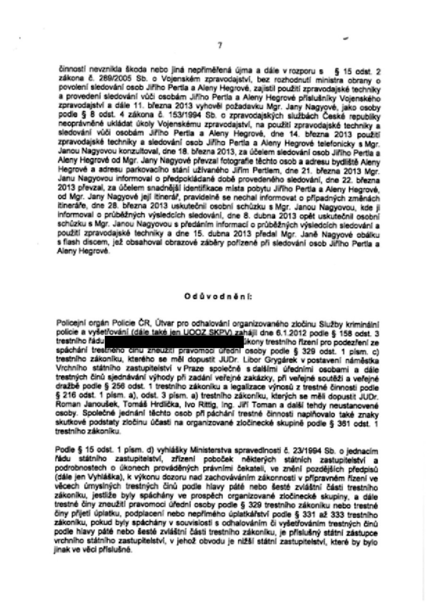 Galerie: Celé policejní usnesení - Jana Nagyová - 7 - GALERIE: Celé policejní usnesení proti Janě Nagyové, Ondreji Páleníkovi, Milanu Kovandovi a Janu Pohůnkovi (7/19)