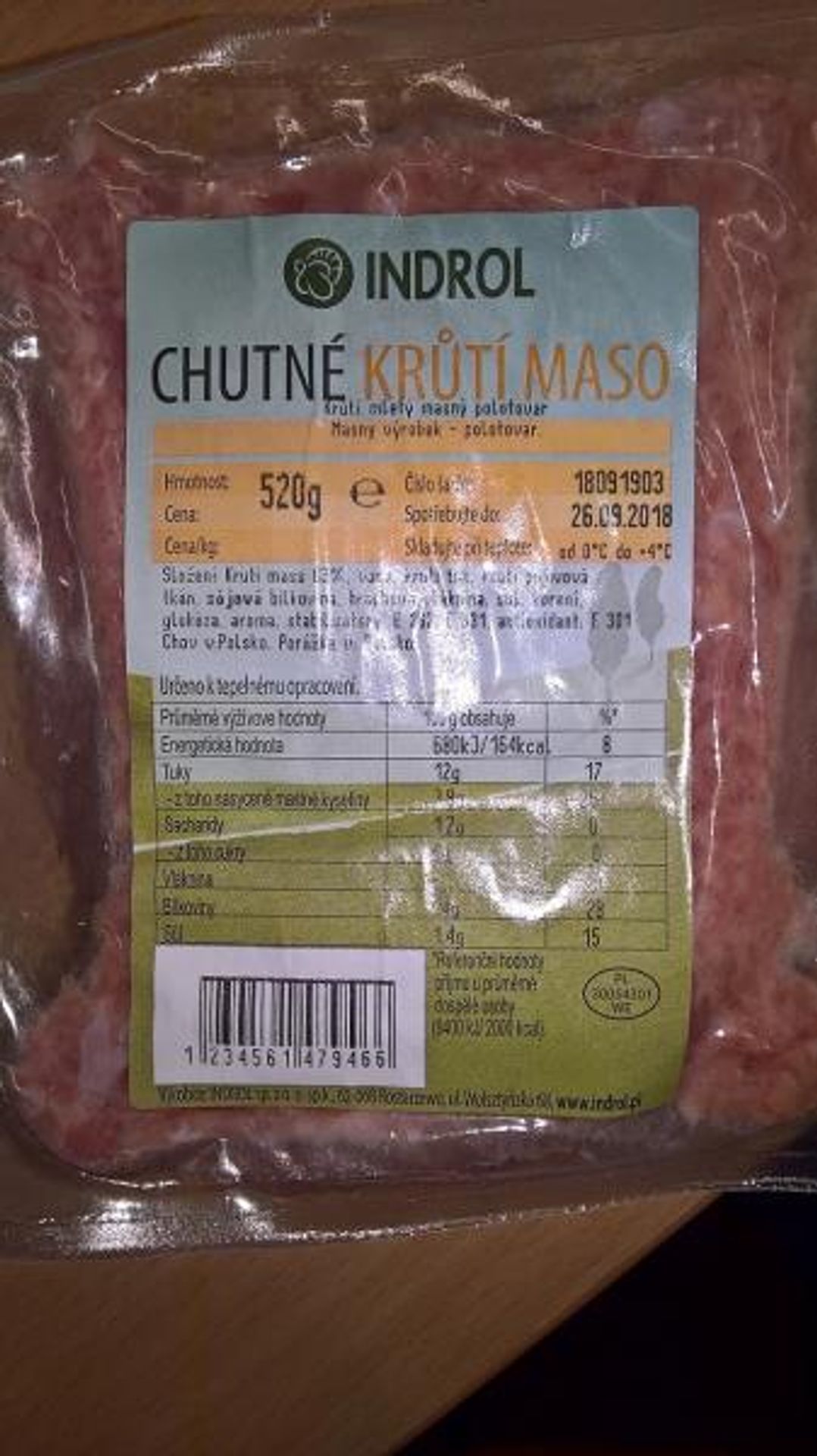 INDROL CHUTNÉ KRŮTÍ MASO masný výrobek - polotovar Tesco Stores ČR a.s. Jilemnice - GALERIE: Nebezpečné potraviny v říjnu a listopadu 2 (40/49)