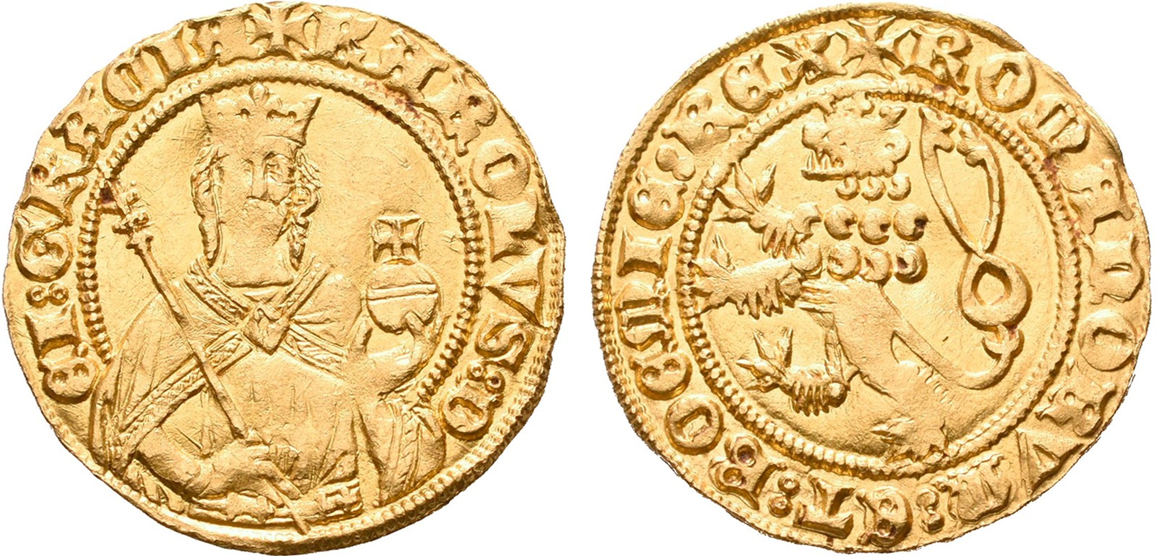 Dukát královský, Karel IV., 1346 - 1378, vyvolávací cena 500 000 Kč - Aukce mincí a bankovek (17/20)