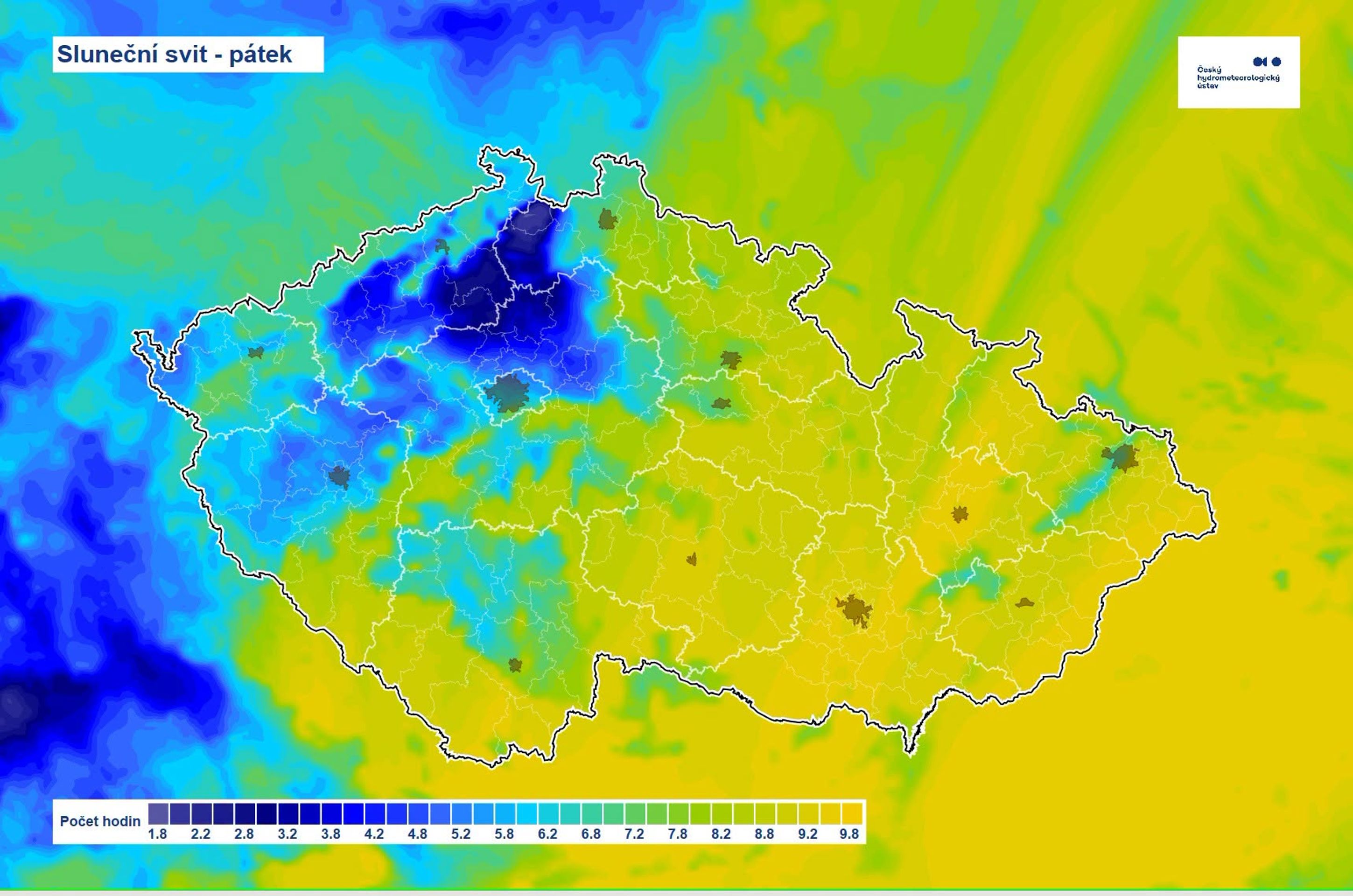Sluneční svit v pátek 16. 10. 2026 - Počasí (2/3)